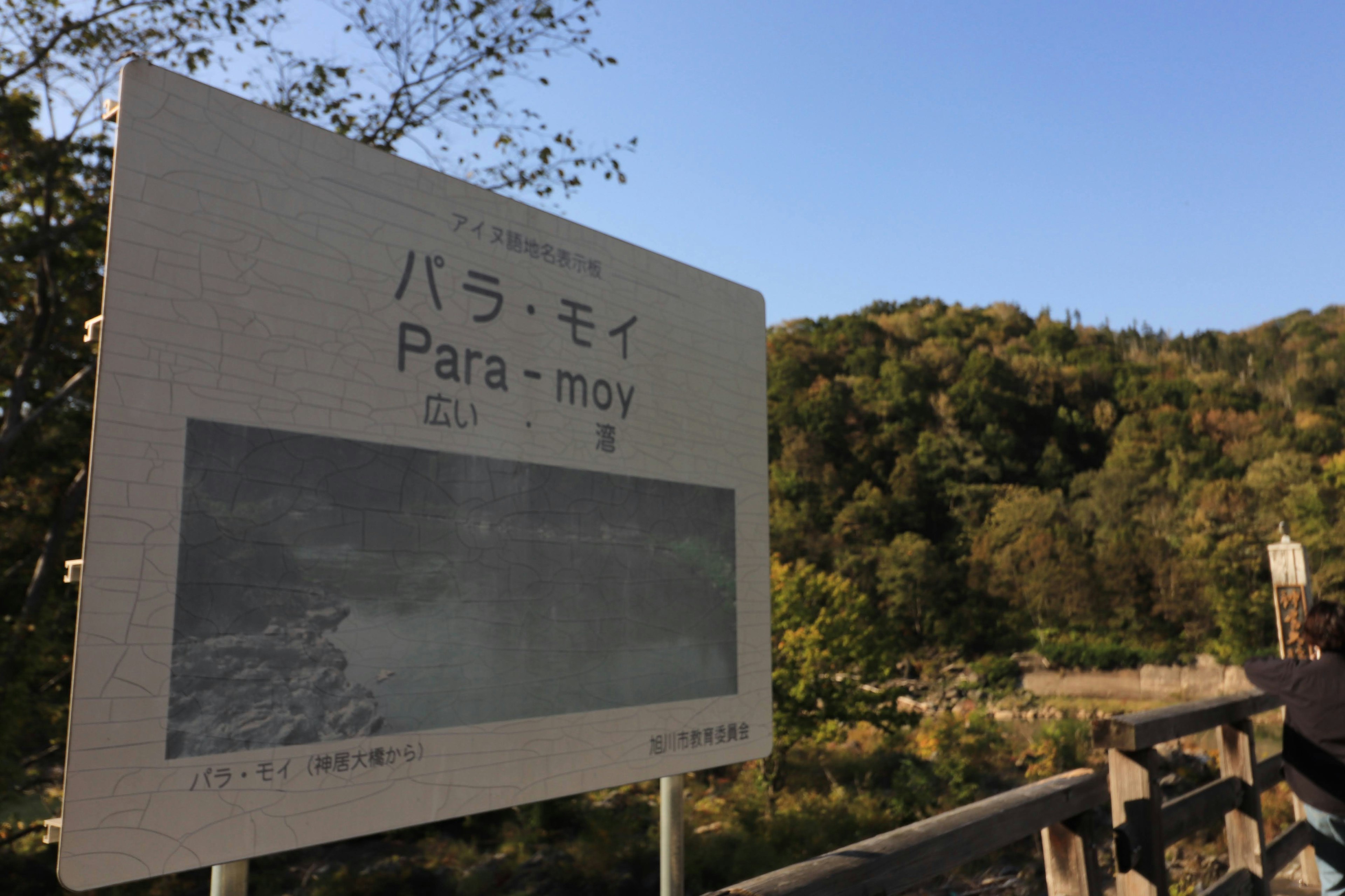 風景の中にあるバラ・モイの看板と緑の木々