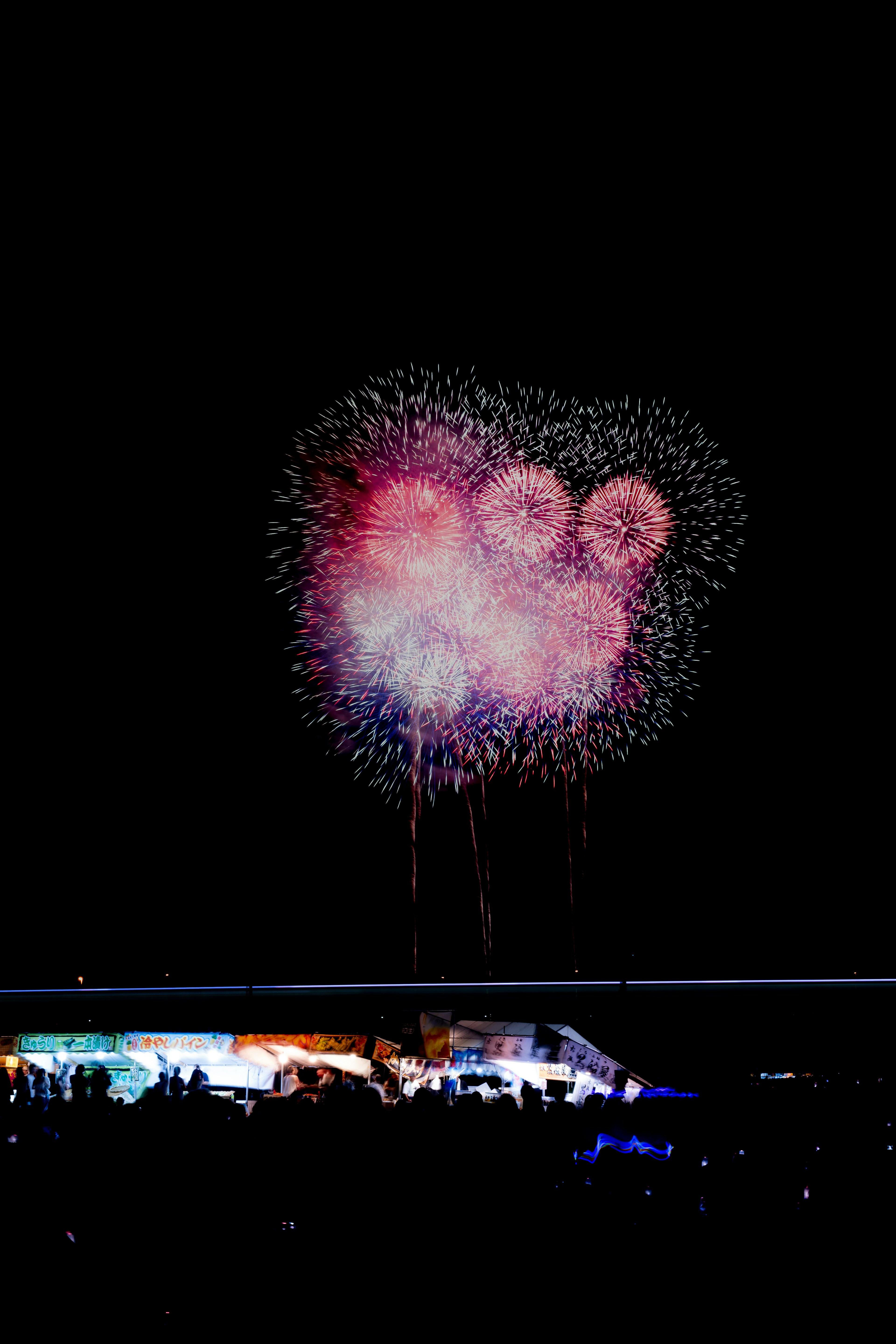 Colorful fireworks display in the night sky