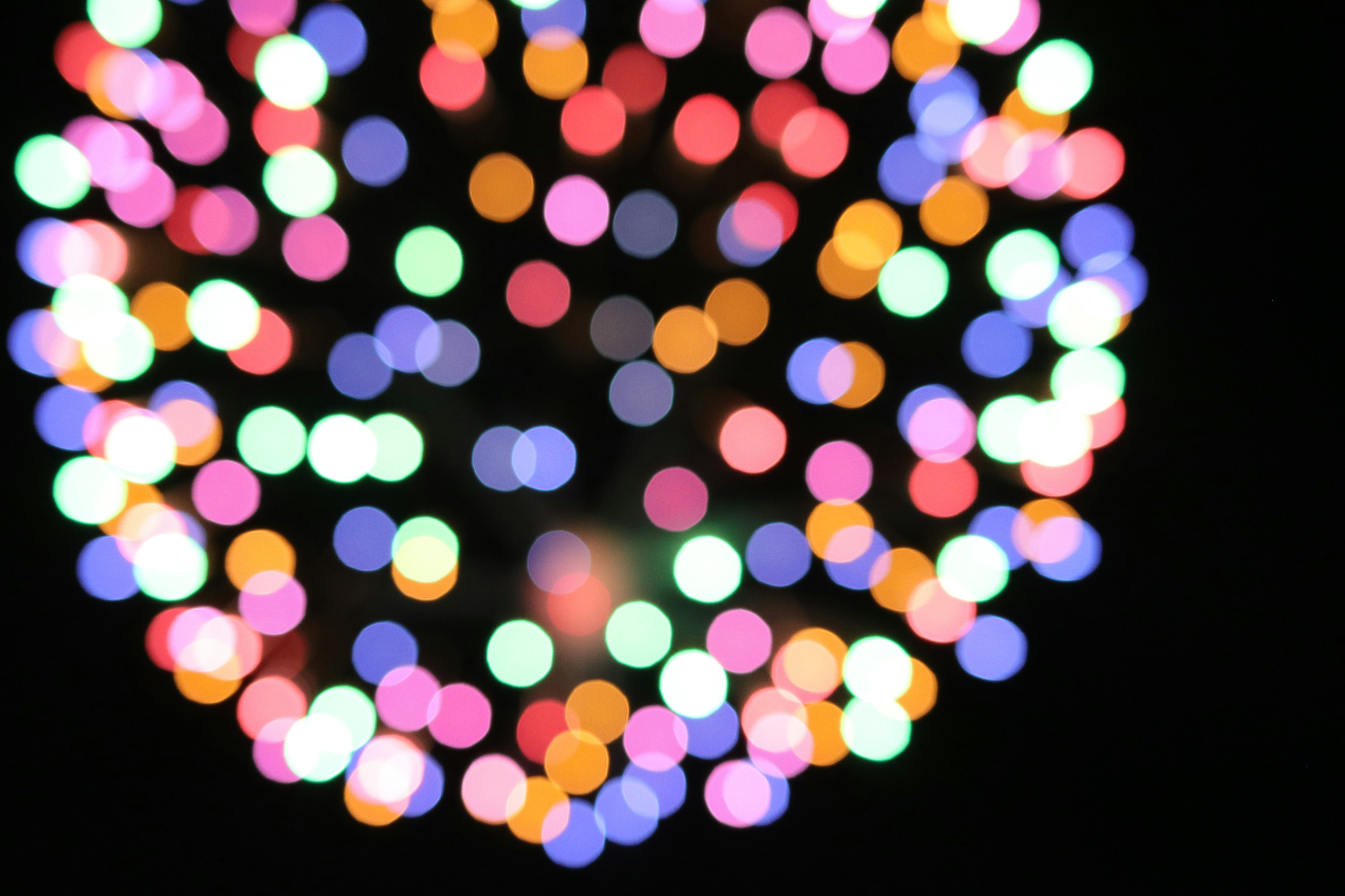 Colorful blurred circular pattern of lights