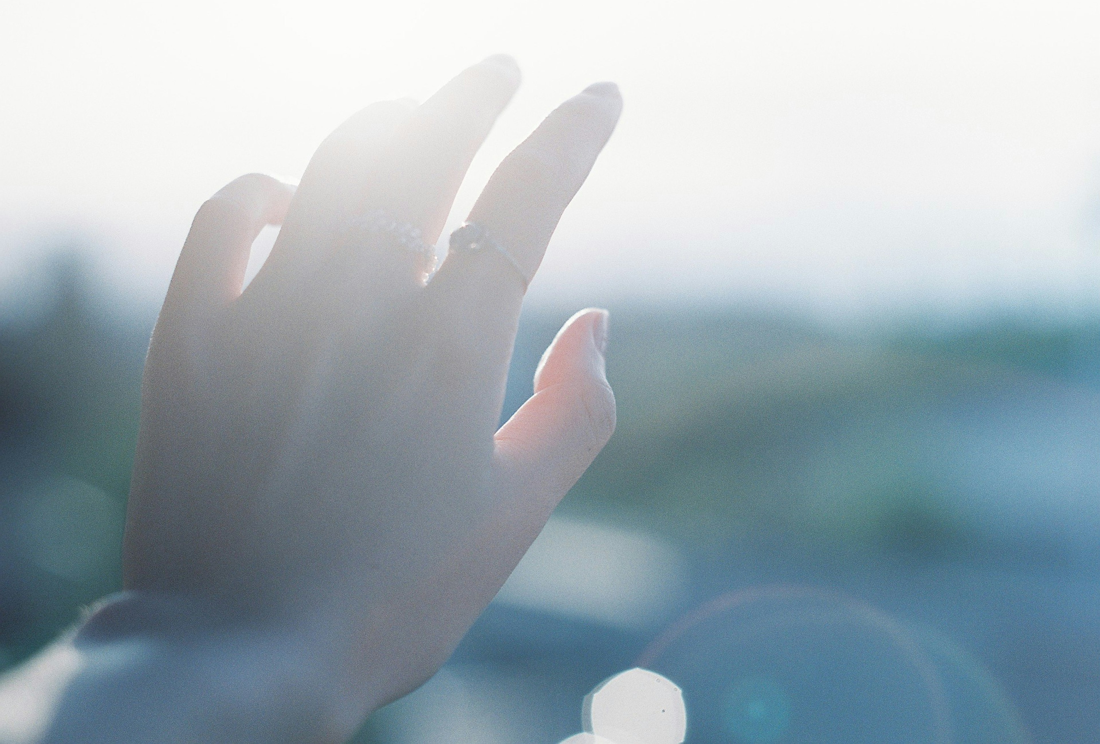 Una mano che si estende nella luce soffusa