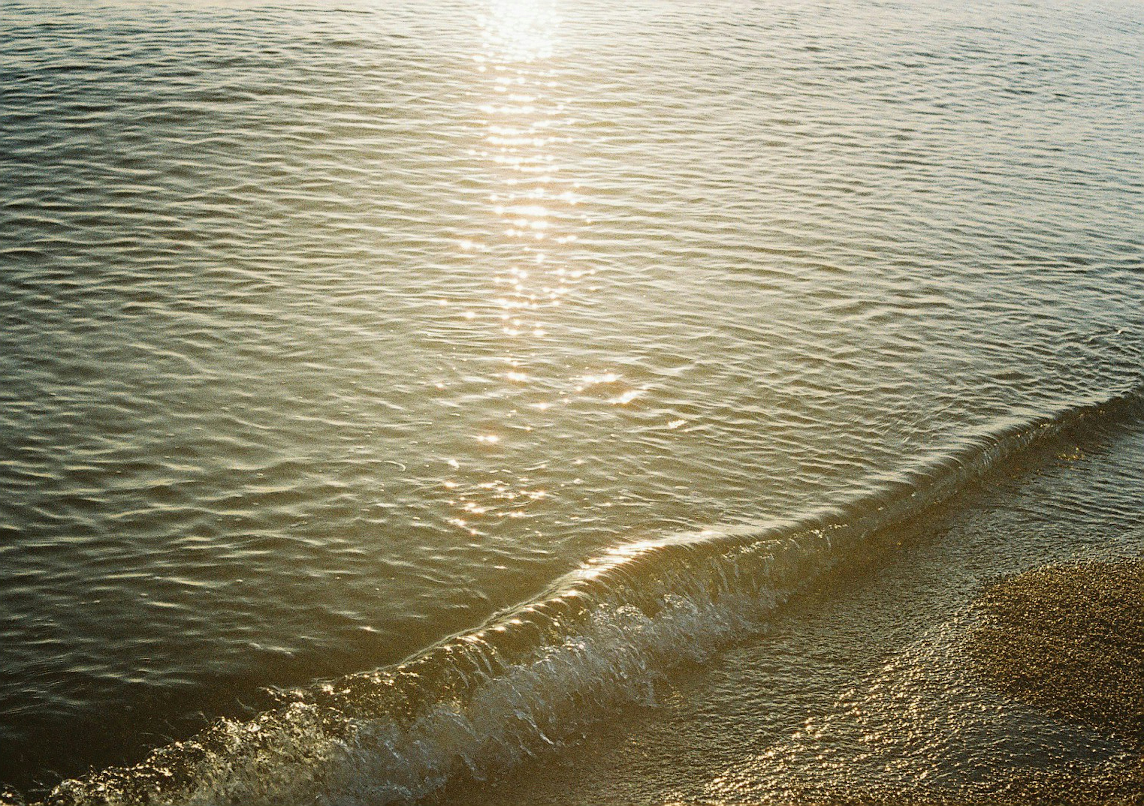 Calm ocean water surface reflecting sunlight