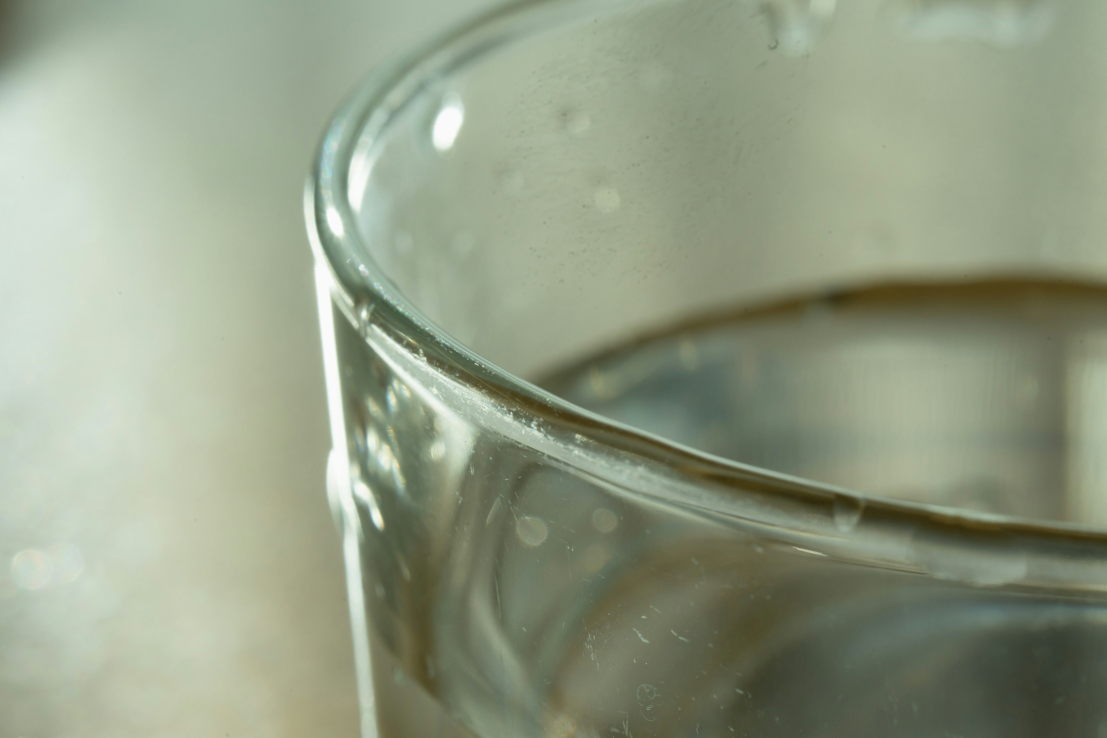 Close-up image of water in a transparent glass