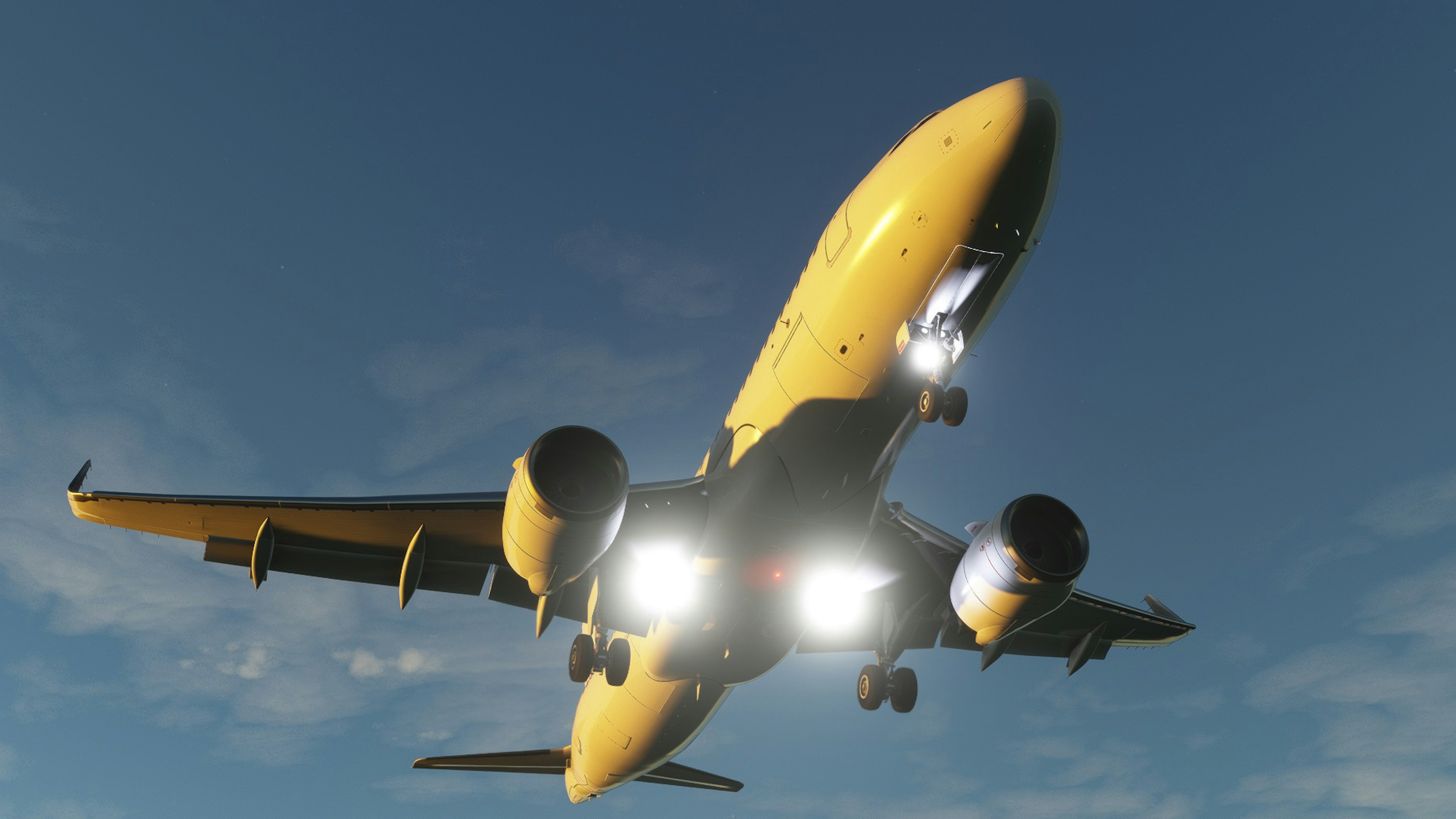 Avion jaune volant dans le ciel