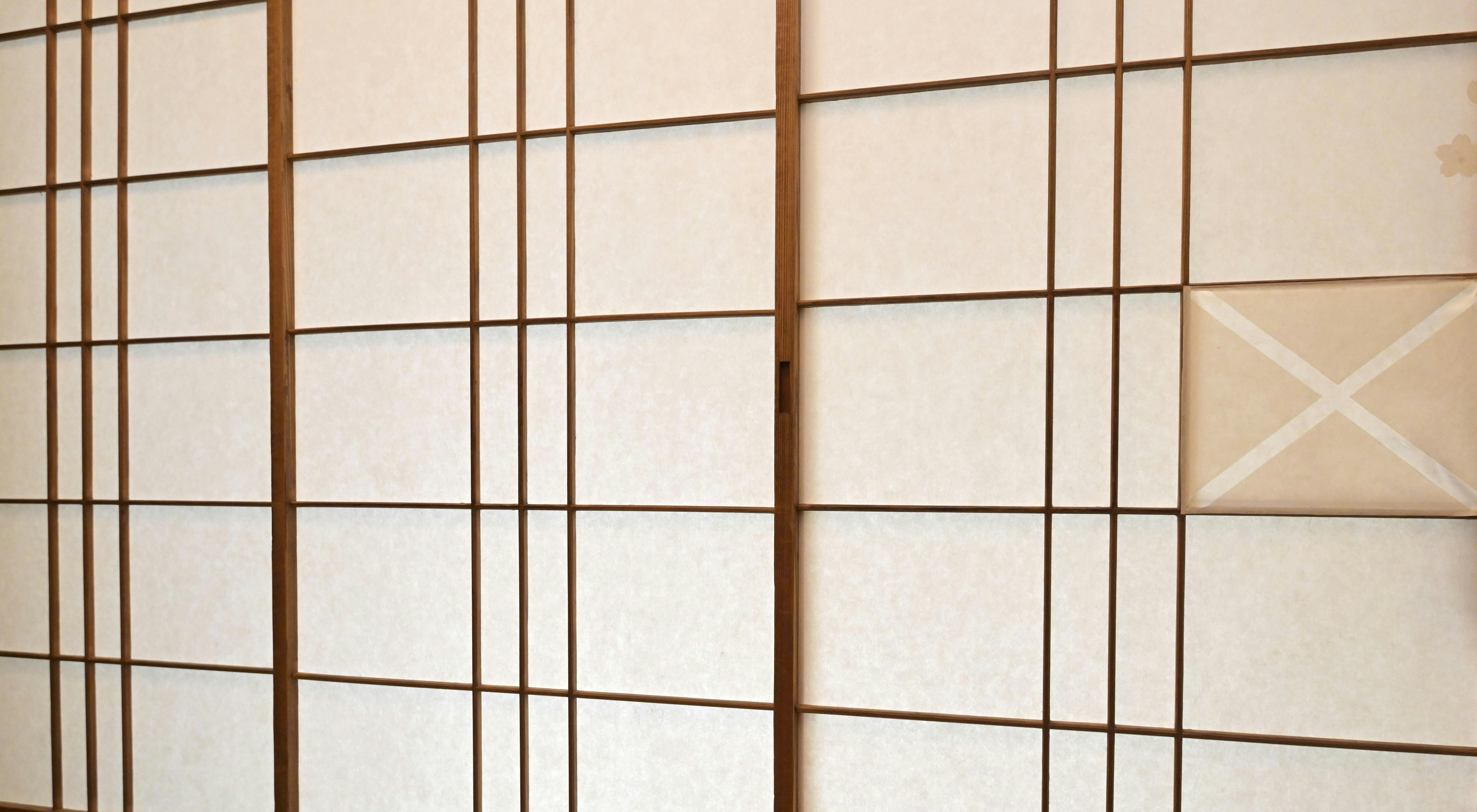 Sliding shoji door panels in a traditional Japanese room