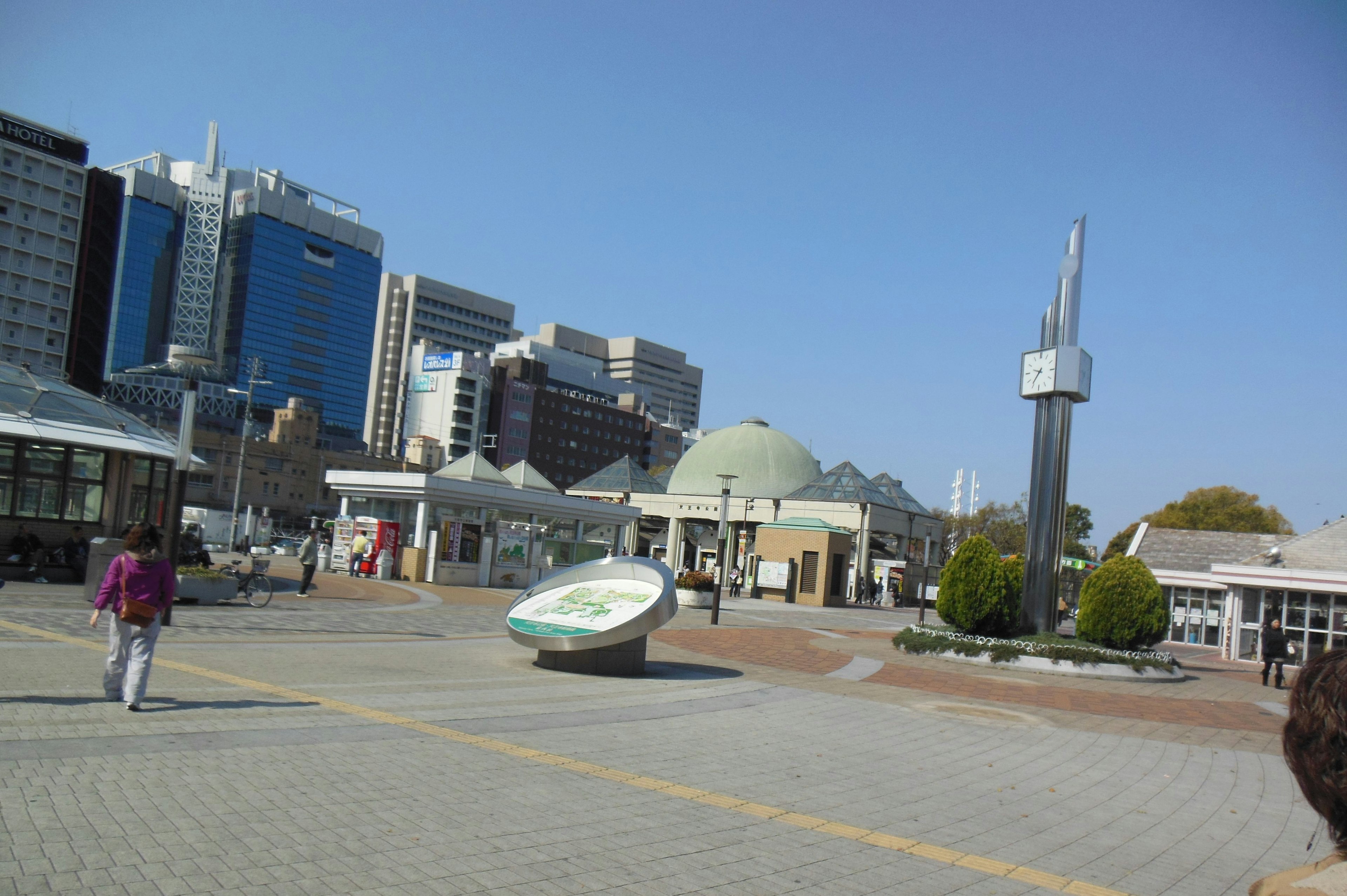 Modern buildings and skyline view in an urban square