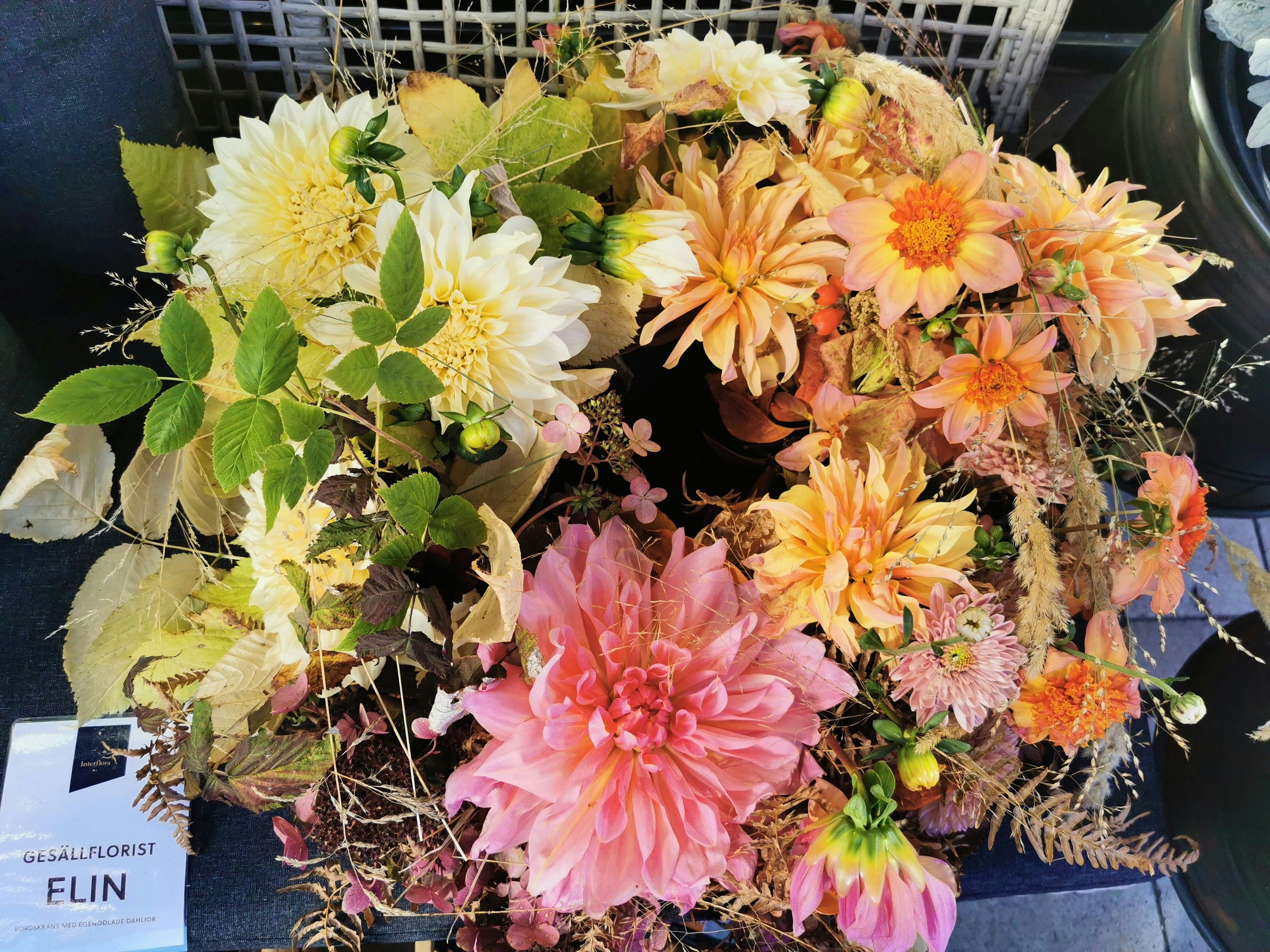 A vibrant floral arrangement featuring various colorful flowers