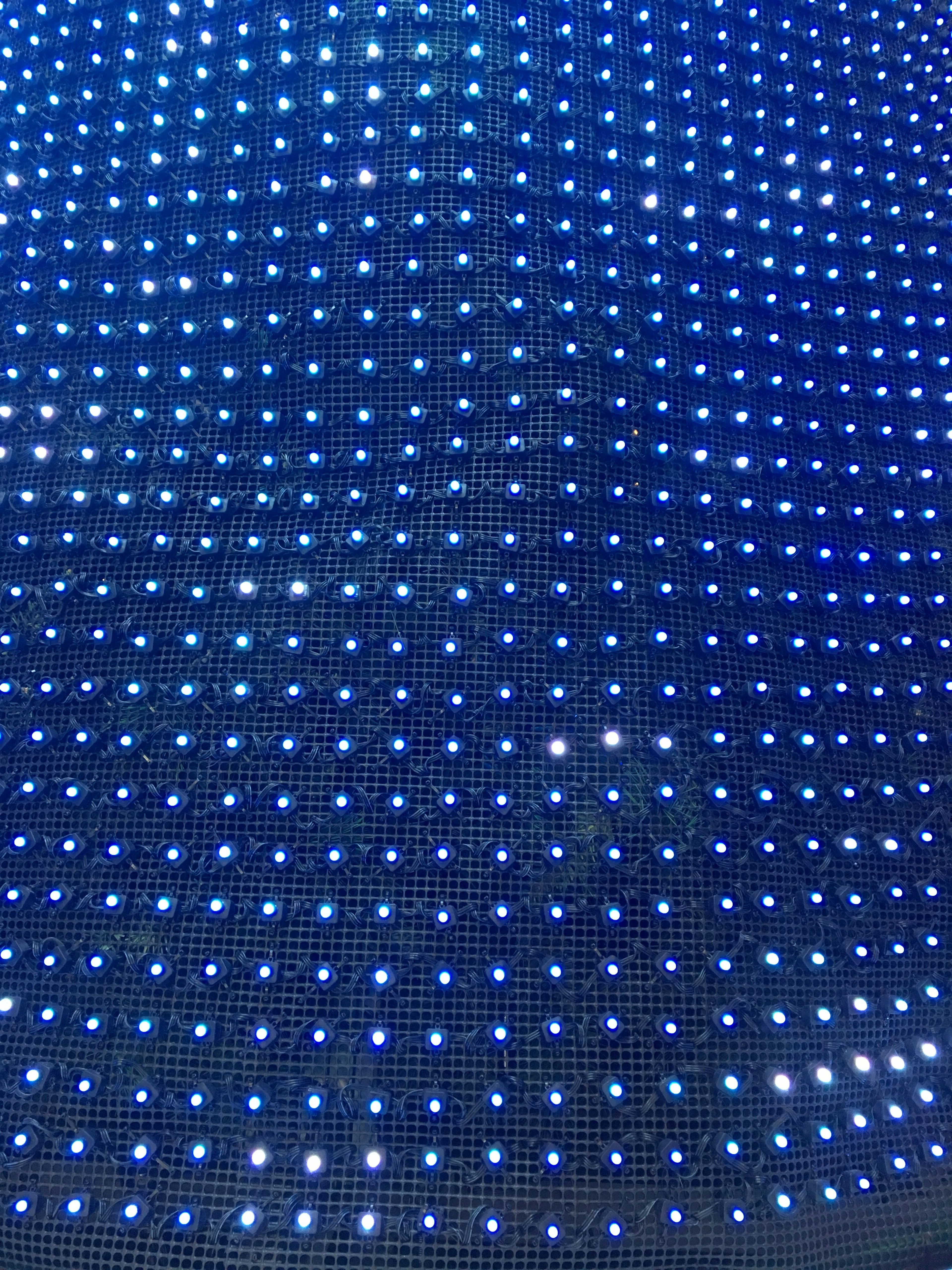 Motif de lumières LED bleues uniformément espacées