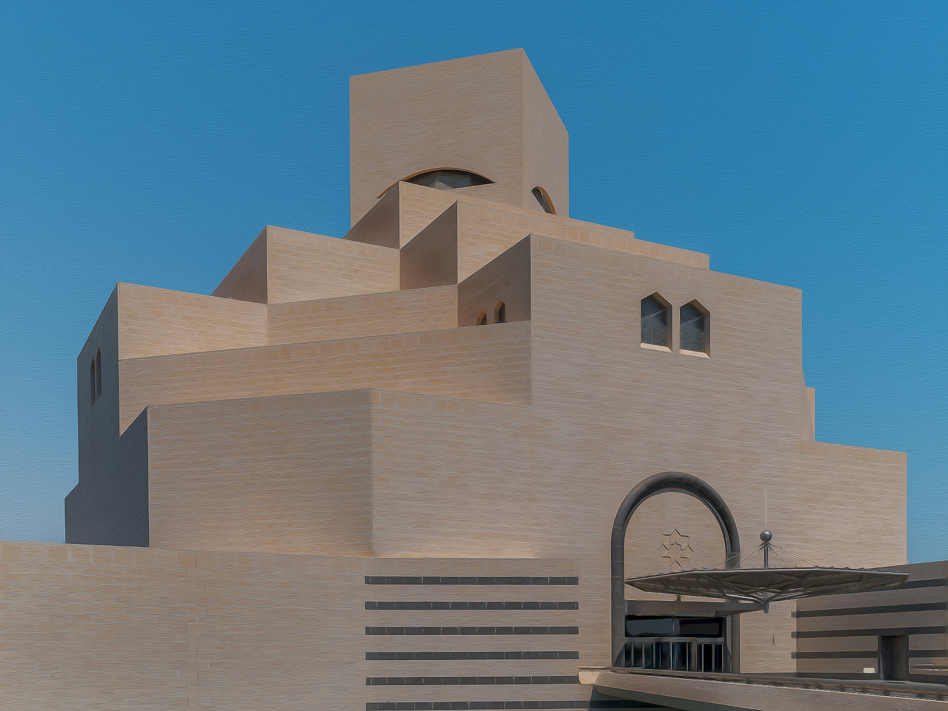 Arsitektur khas Museum Seni Islam di Qatar