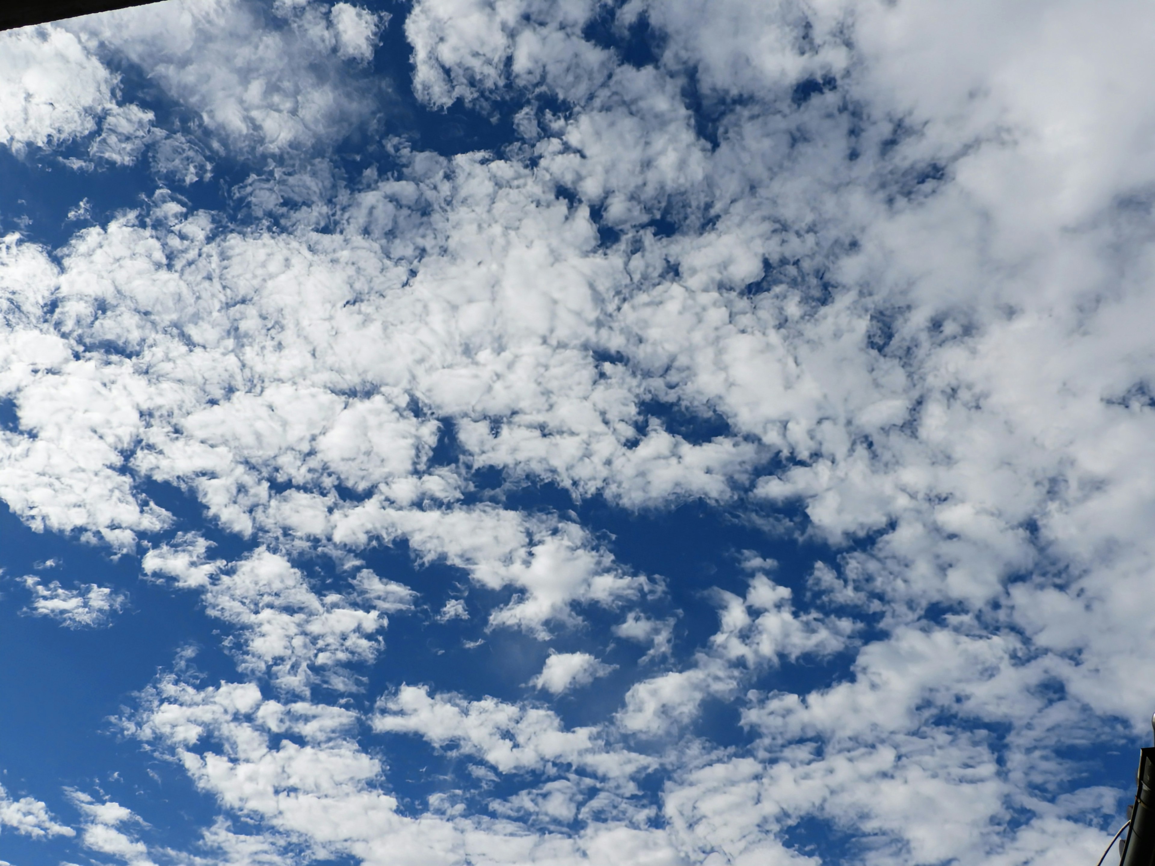 A picturesque view of a blue sky filled with white clouds