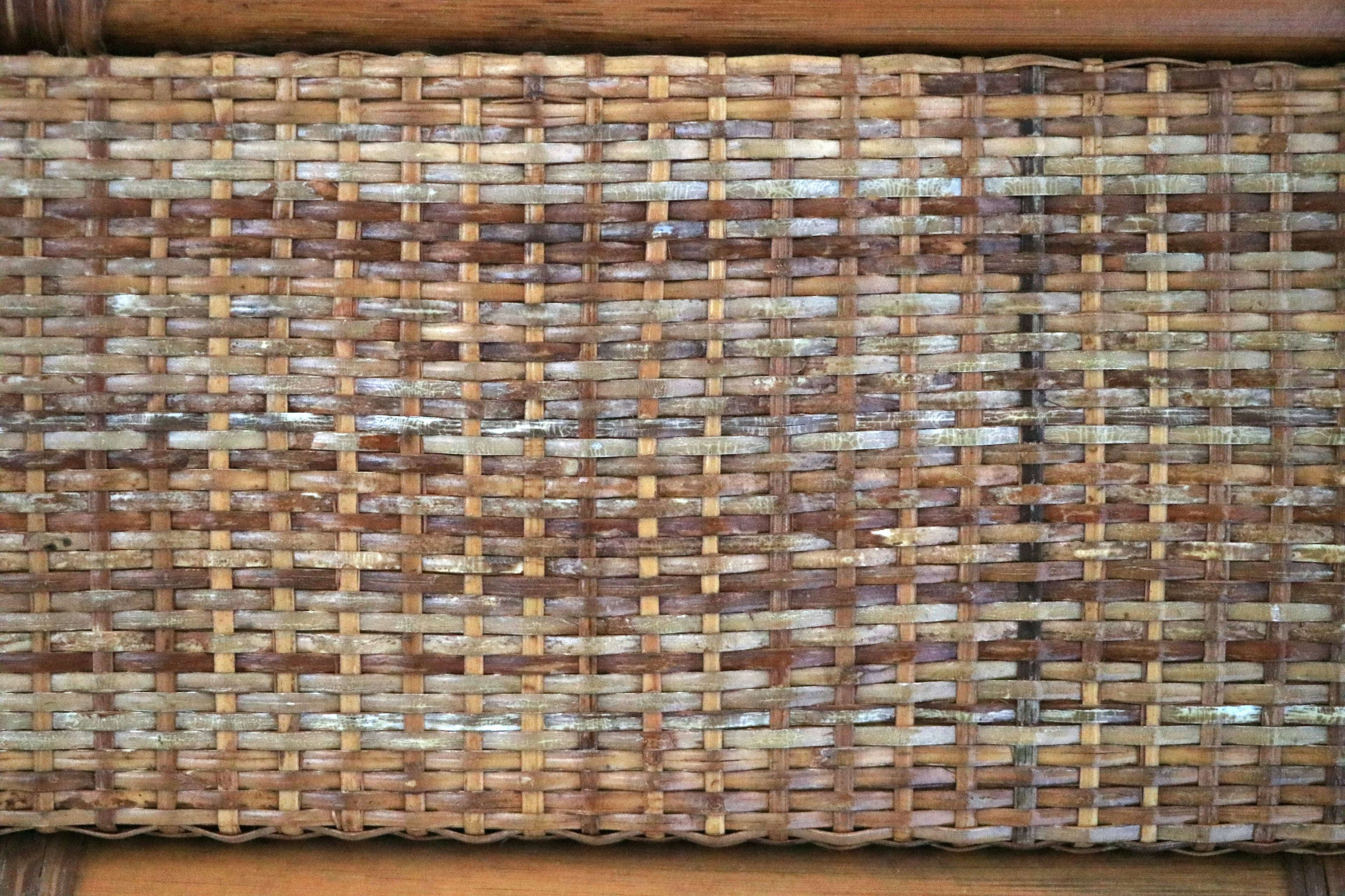 Close-up image of a woven natural material mat