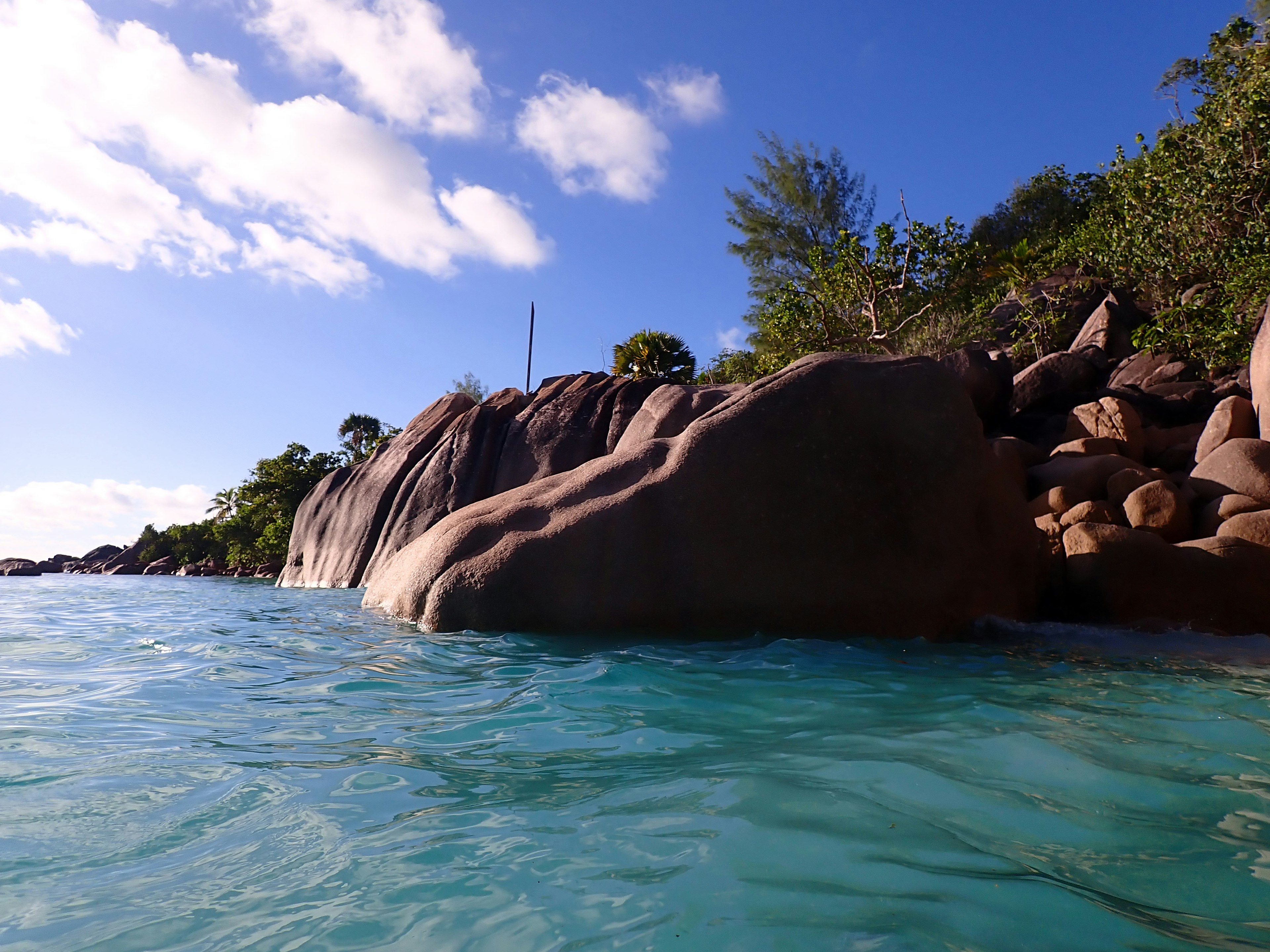 Beautiful landscape with blue sea and rocky coastline