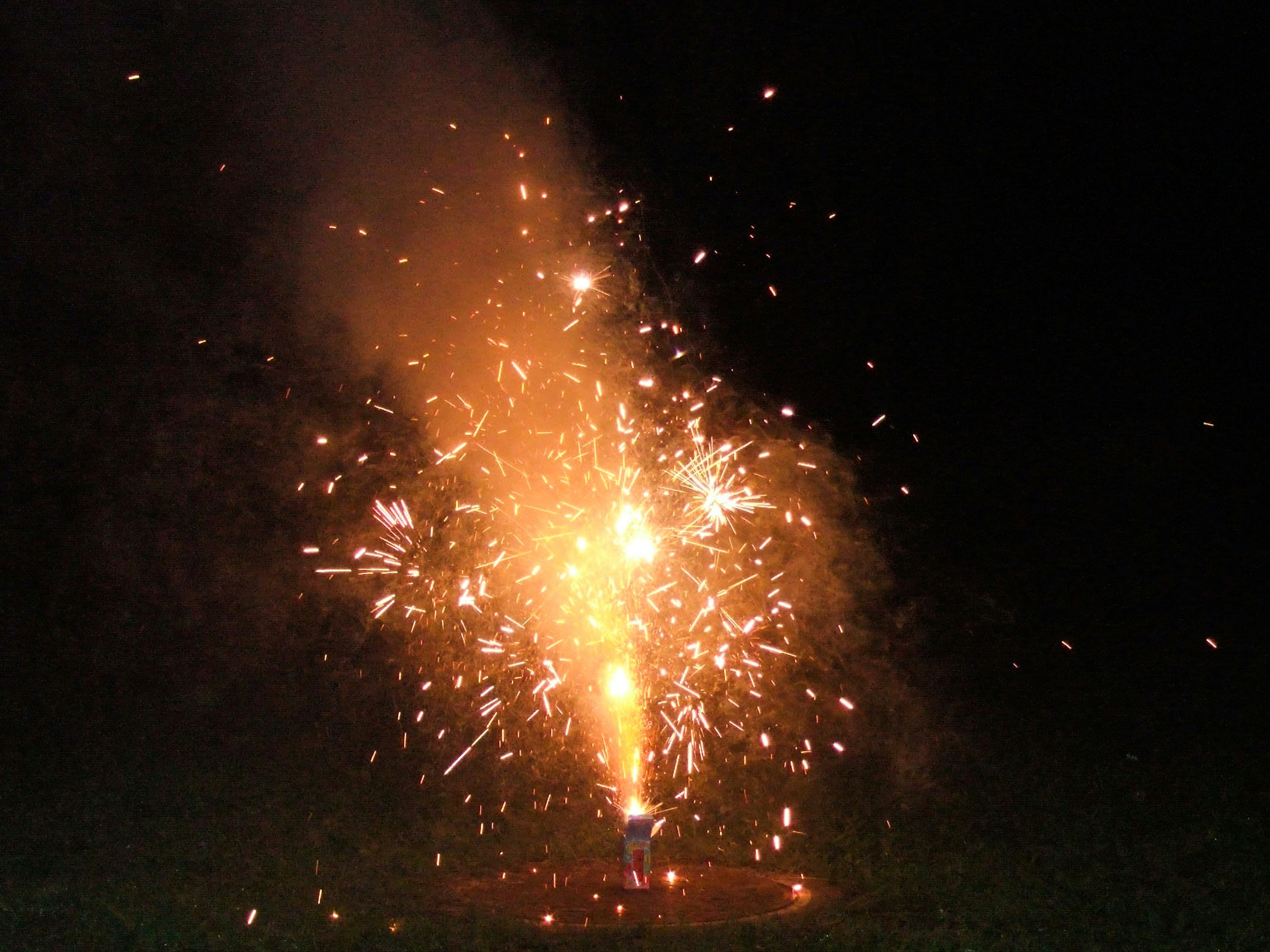 Fireworks erupting in the night sky