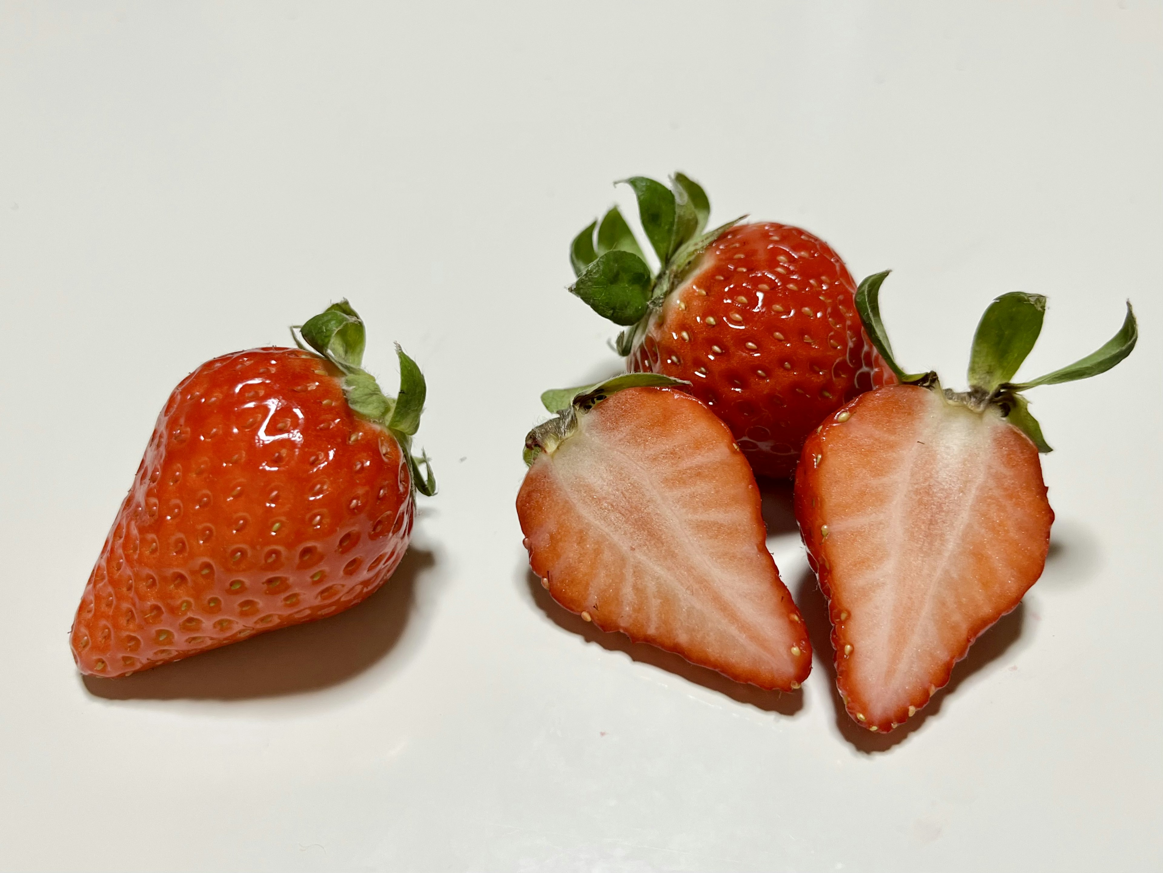 Fresh strawberries on a white background