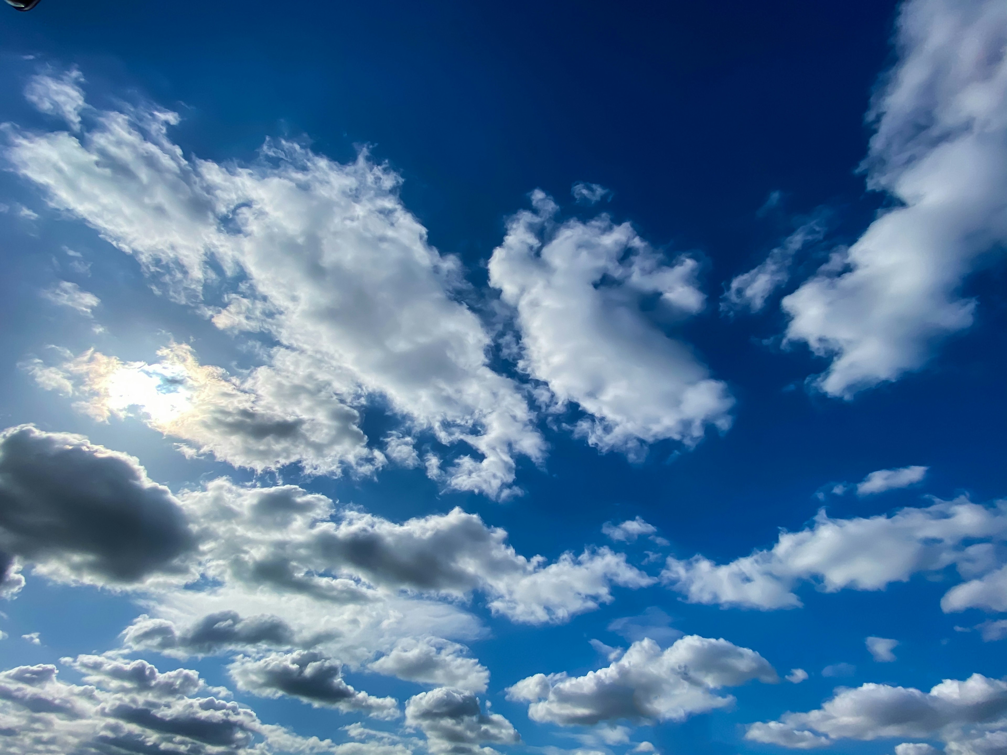 Beautiful view of white clouds floating in a blue sky