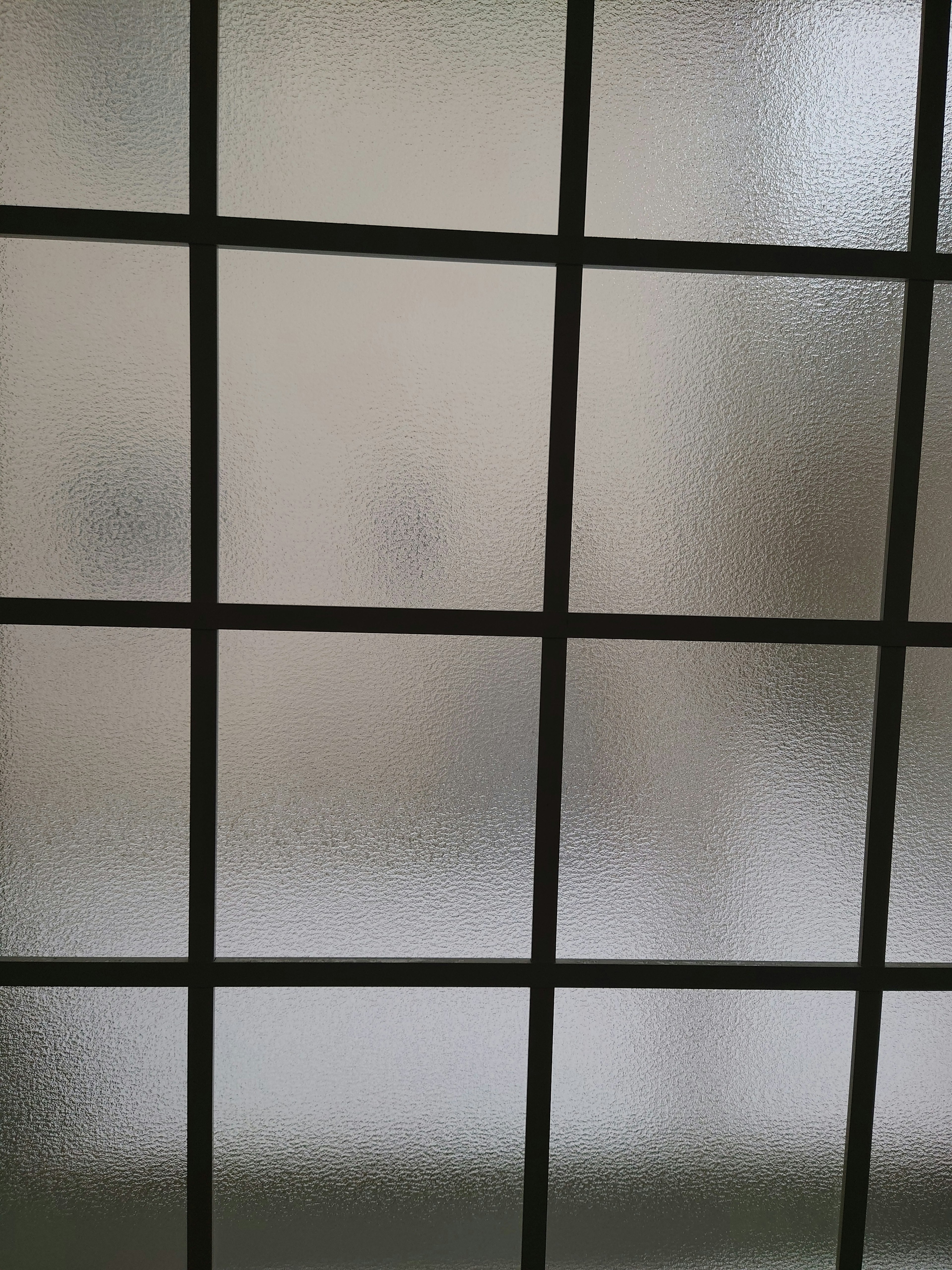 Image of frosted glass window with black grid pattern