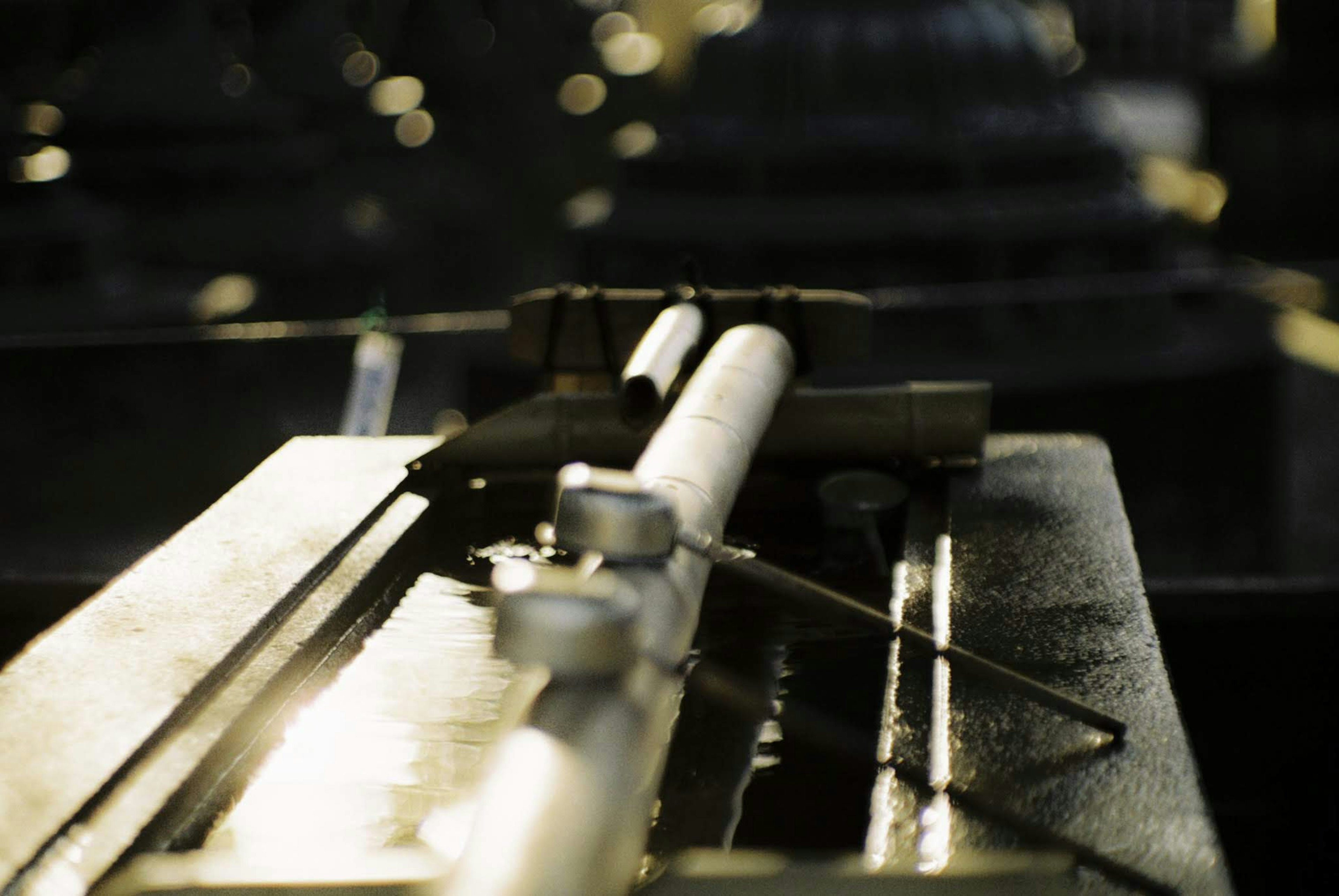 Close-up image of a metallic tool reflecting light