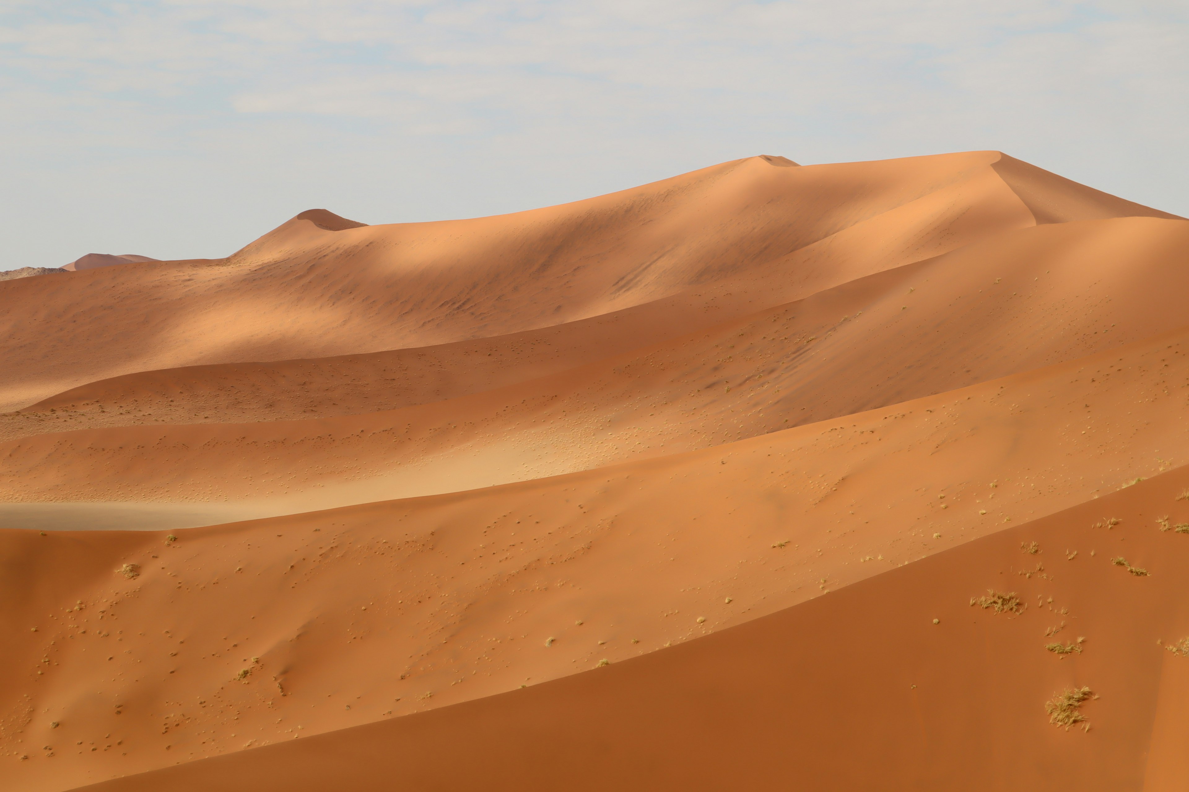 Eine wunderschöne Landschaft mit orangefarbenen Sanddünen