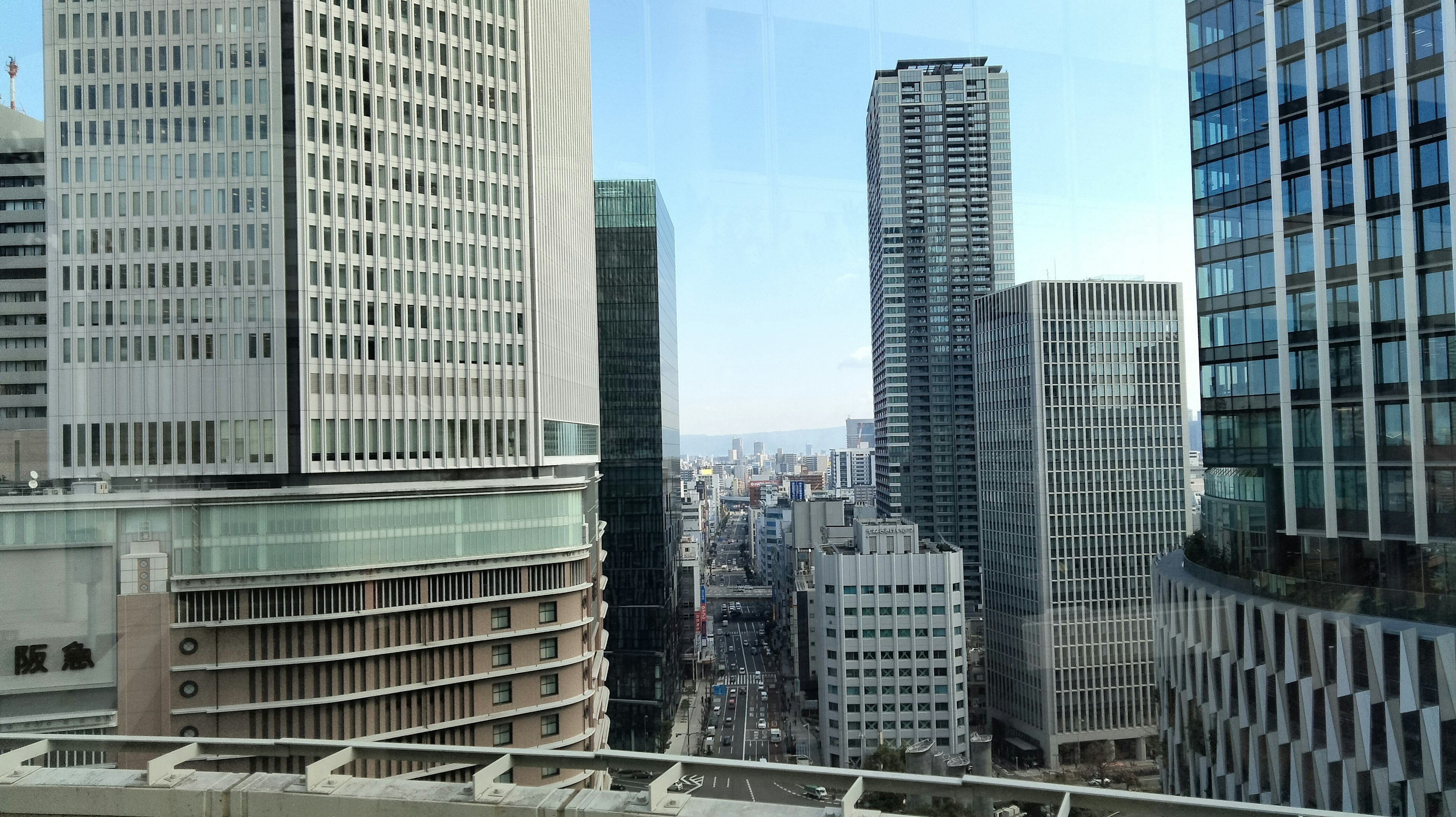 View of Tokyo's skyscrapers, clear sky, urban landscape