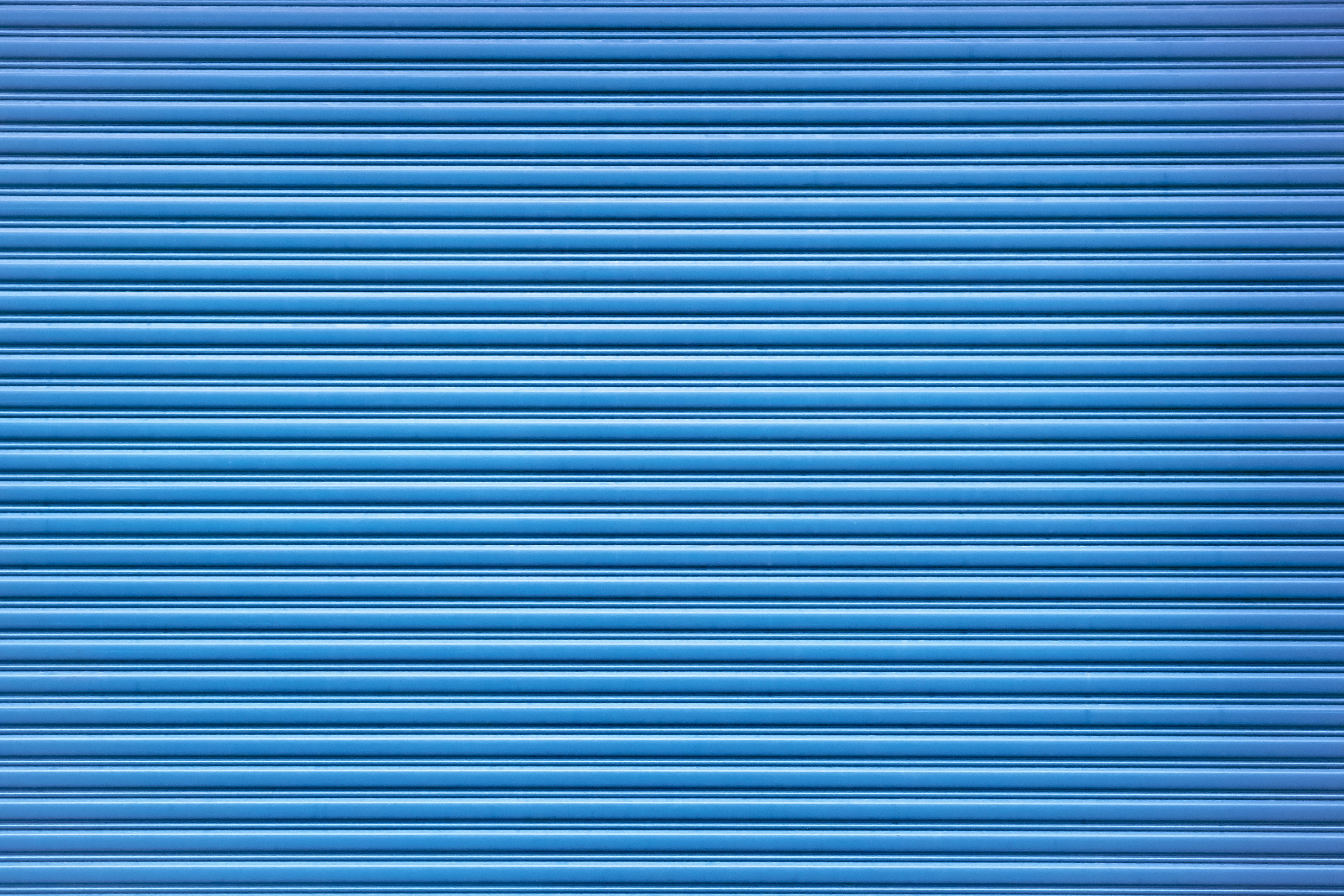 Blue horizontal striped metal shutter