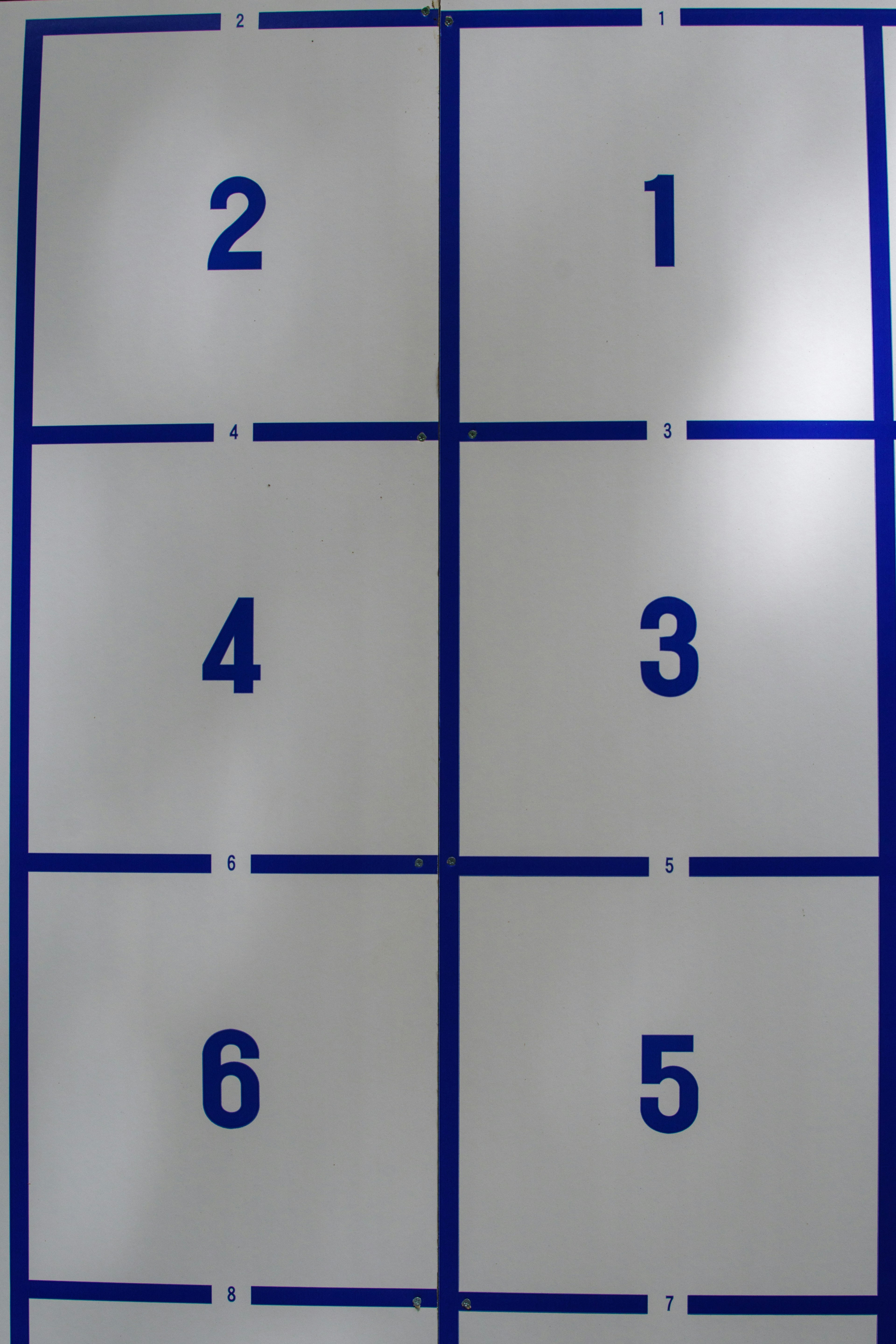 Arrangement of numbers in blue frames on a white background