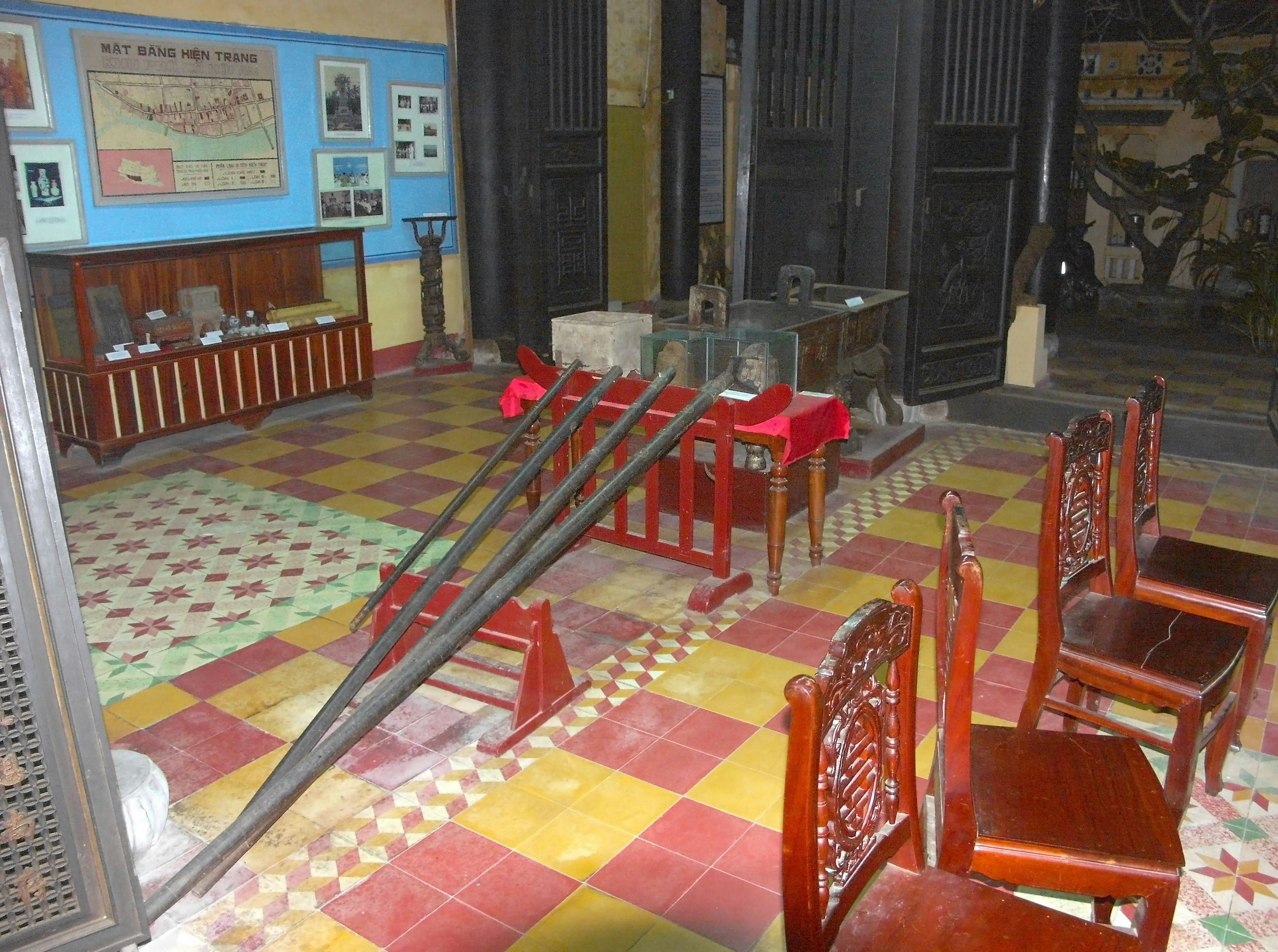 Interior view featuring traditional furniture and colorful tiled floor