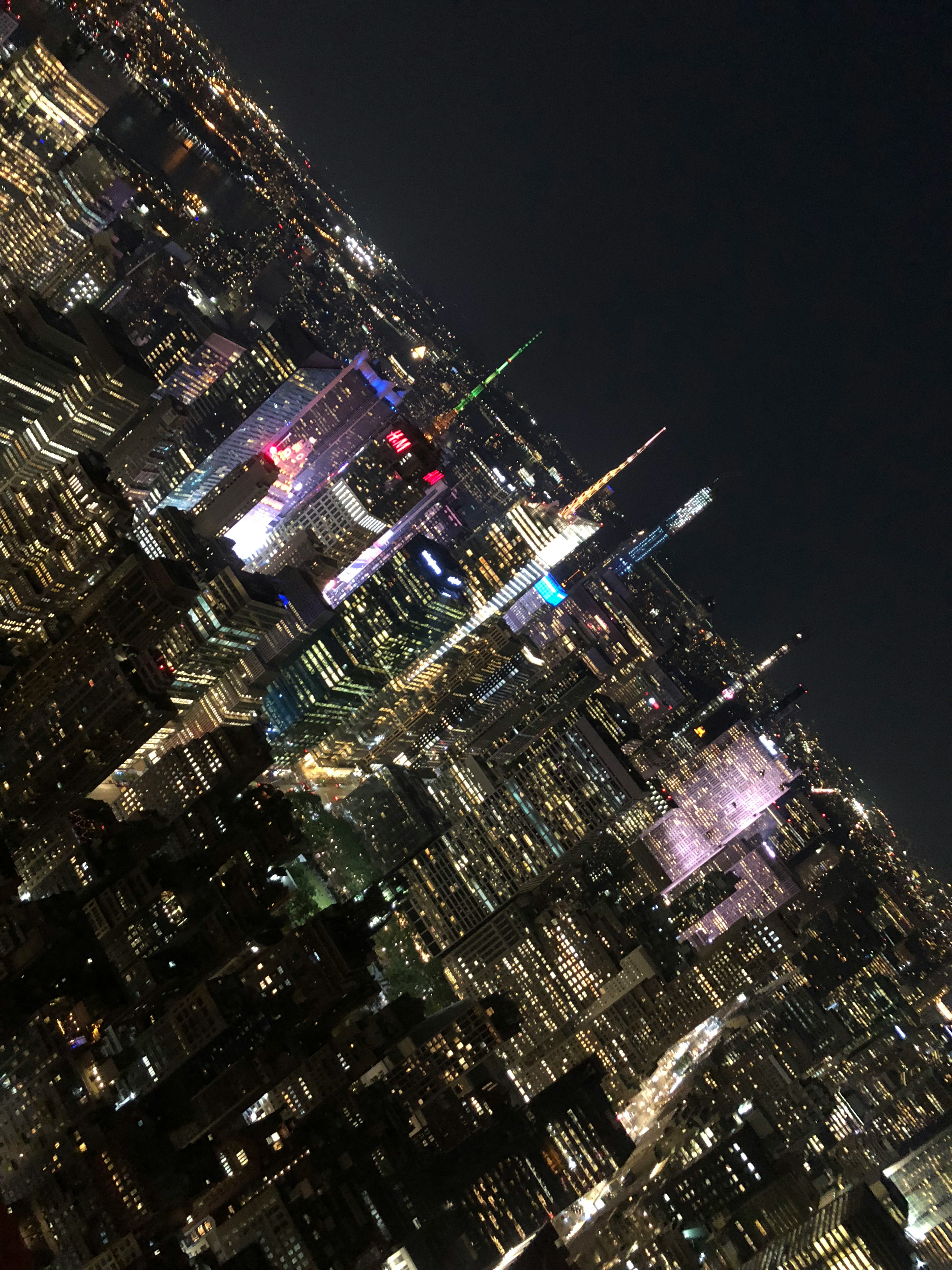 Impresionante vista panorámica del horizonte de Nueva York de noche