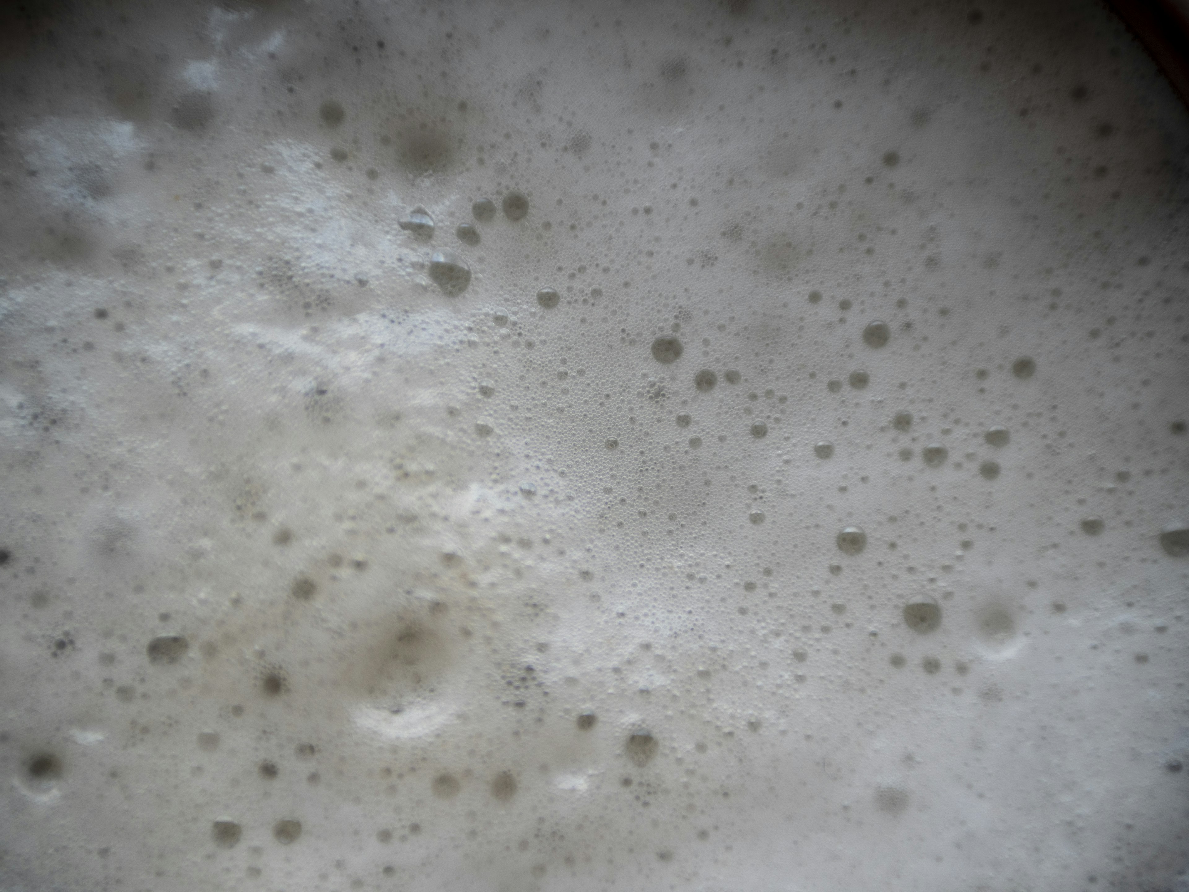 Close-up of frothy cream texture