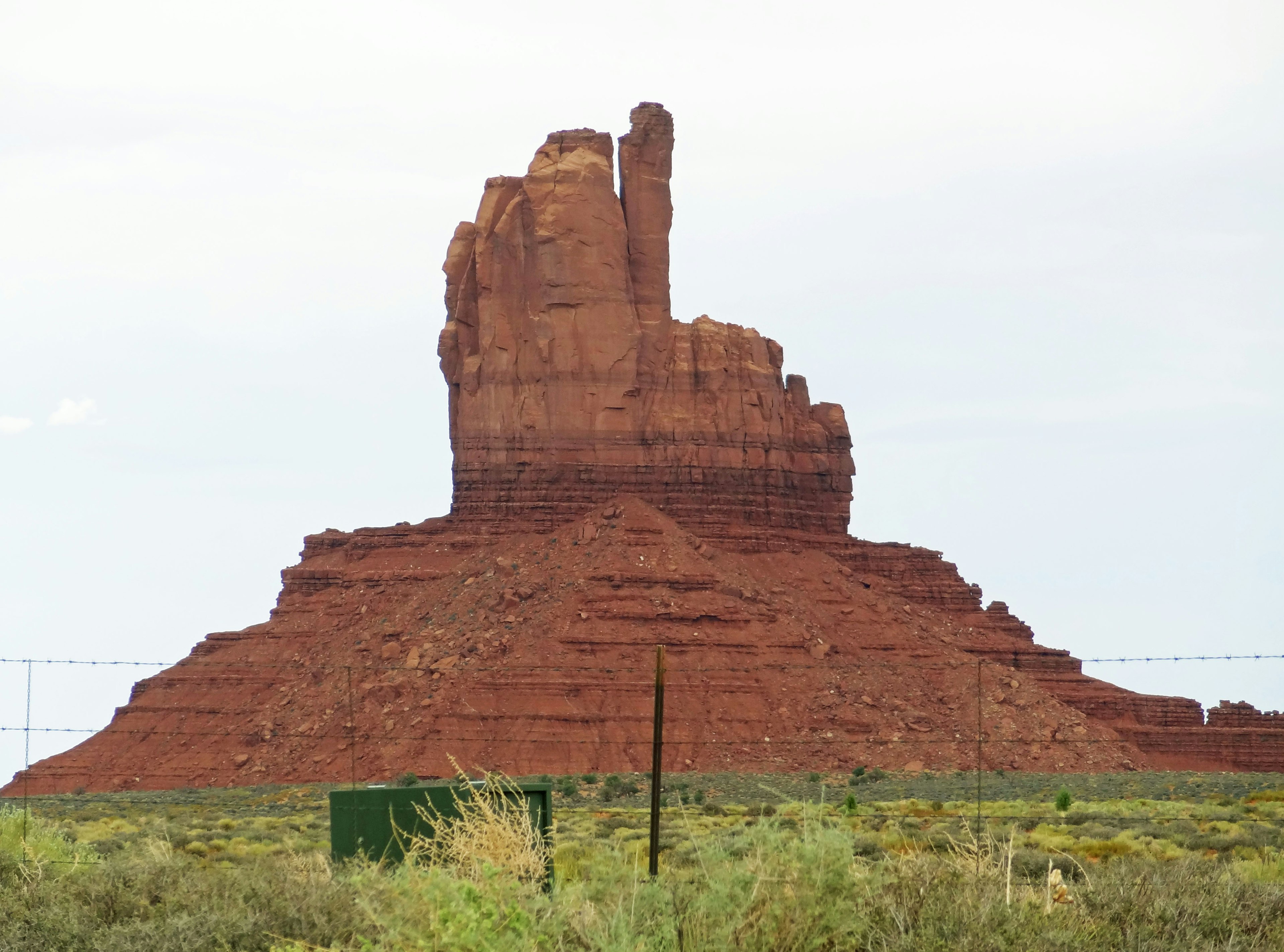 Distinctive red rock formation with layered structure