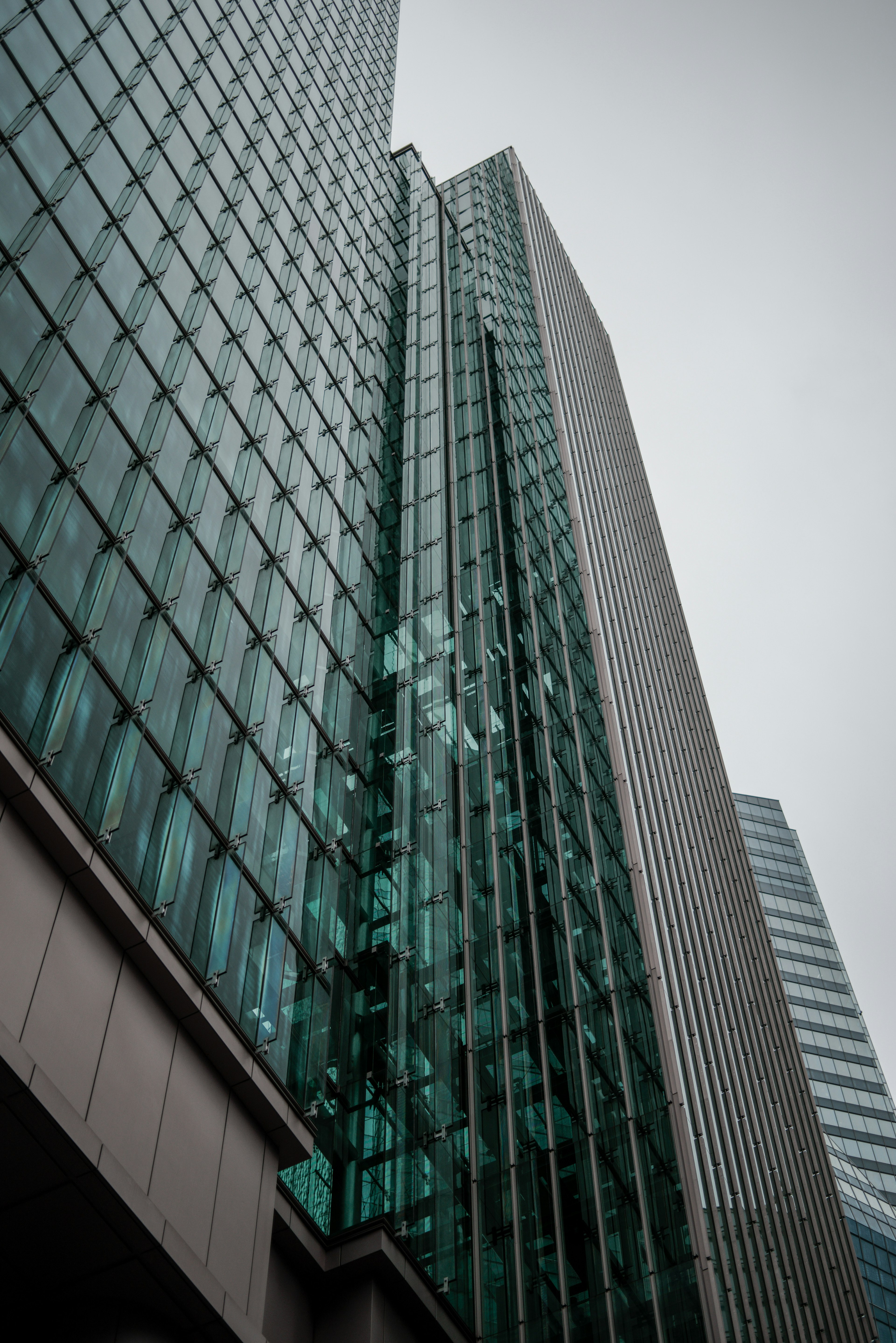 High-rise building with glass facade and modern design