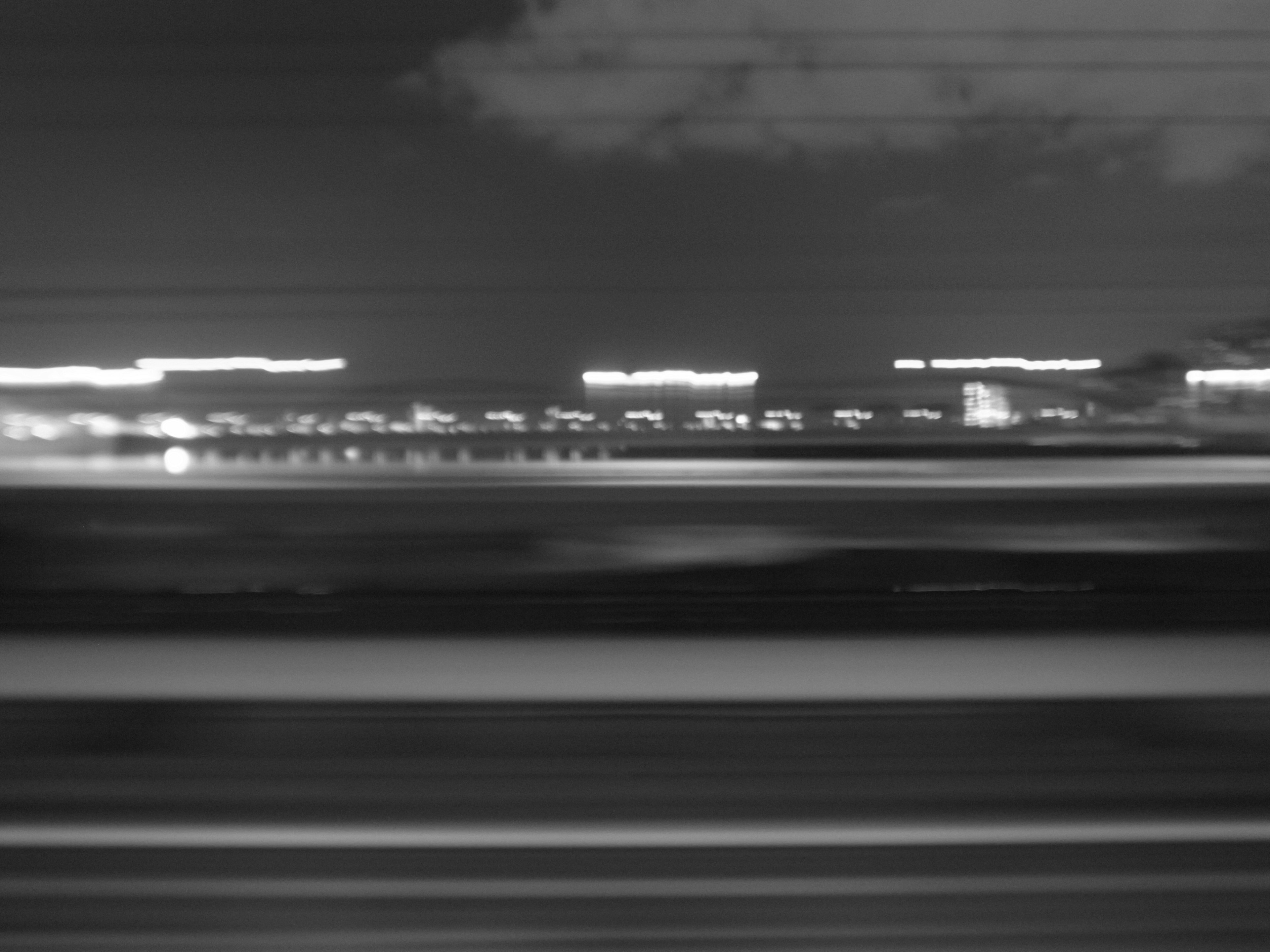 Blurred night scene with lights and motion