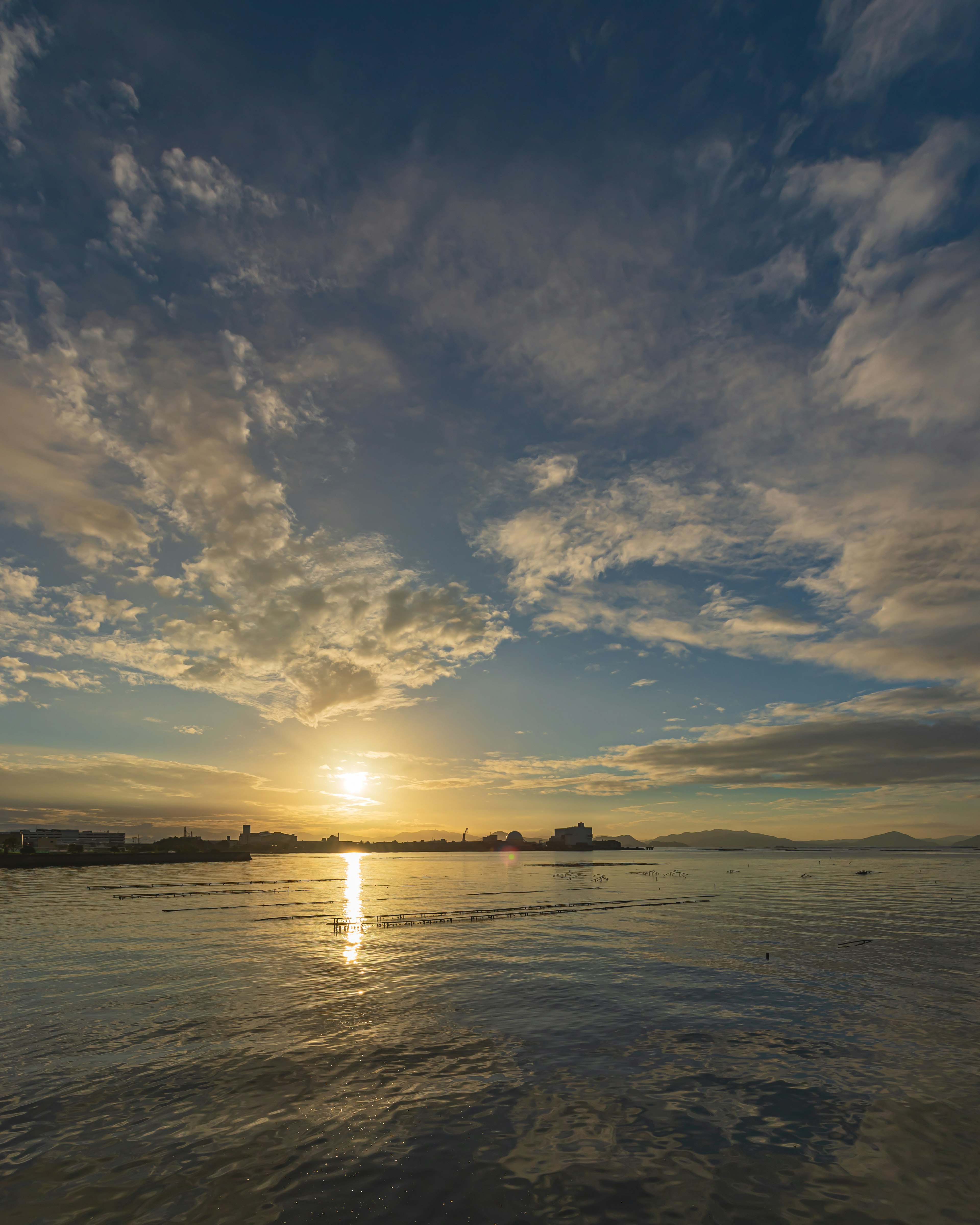 Beautiful sunset reflecting on the water surface