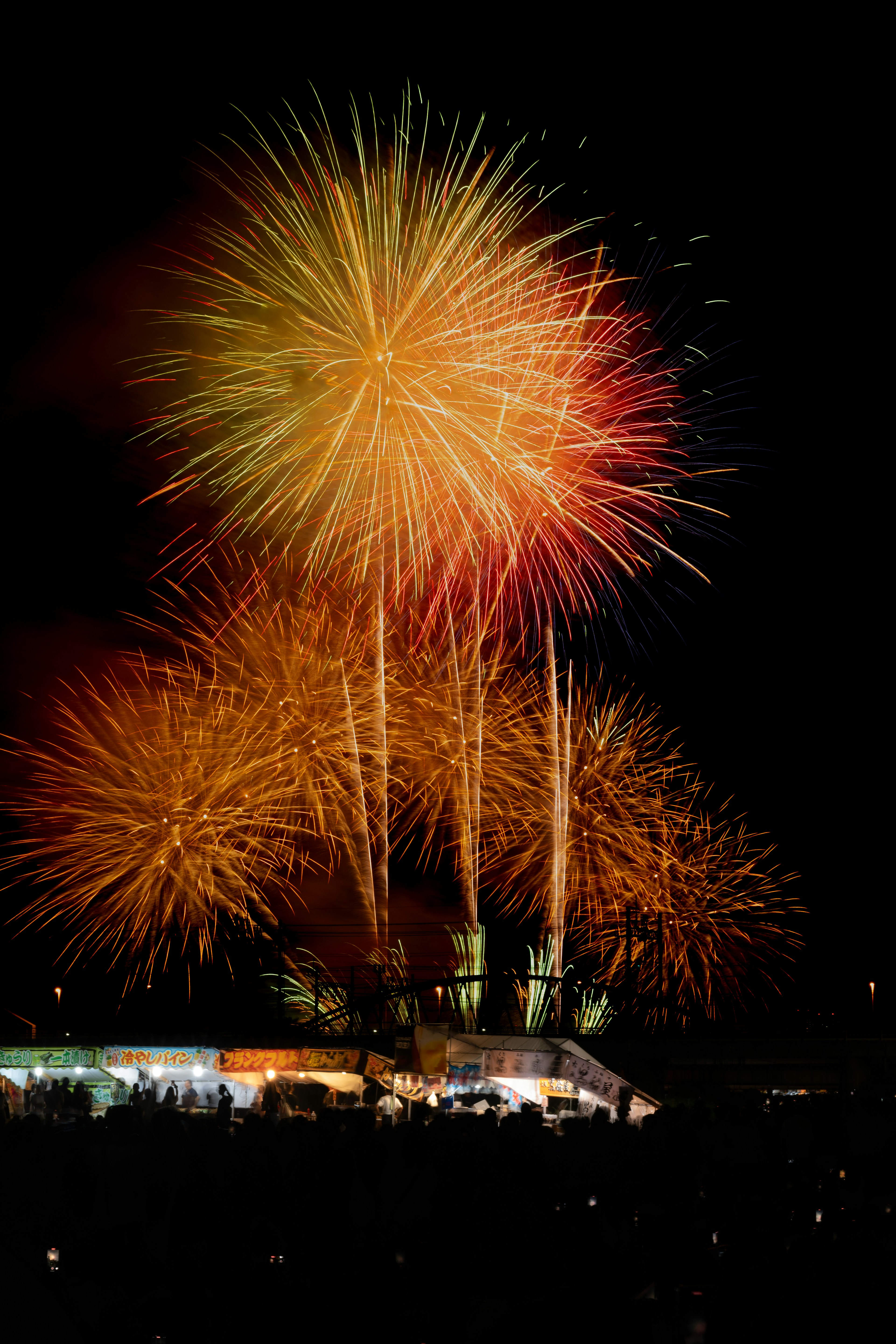 Spectaculaire feu d'artifice illuminant le ciel nocturne