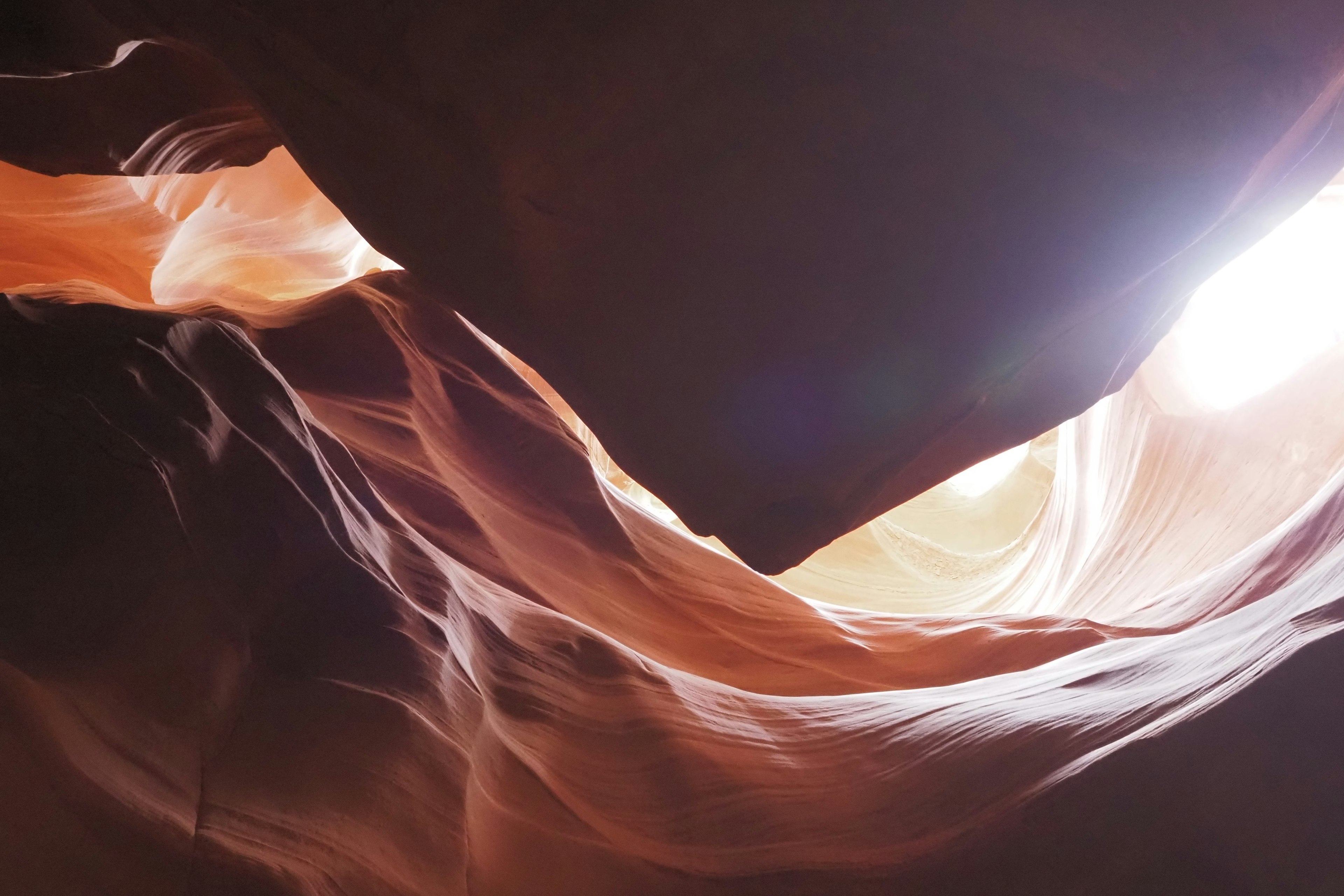 Beautiful light refraction and smooth rock curves in Antelope Canyon