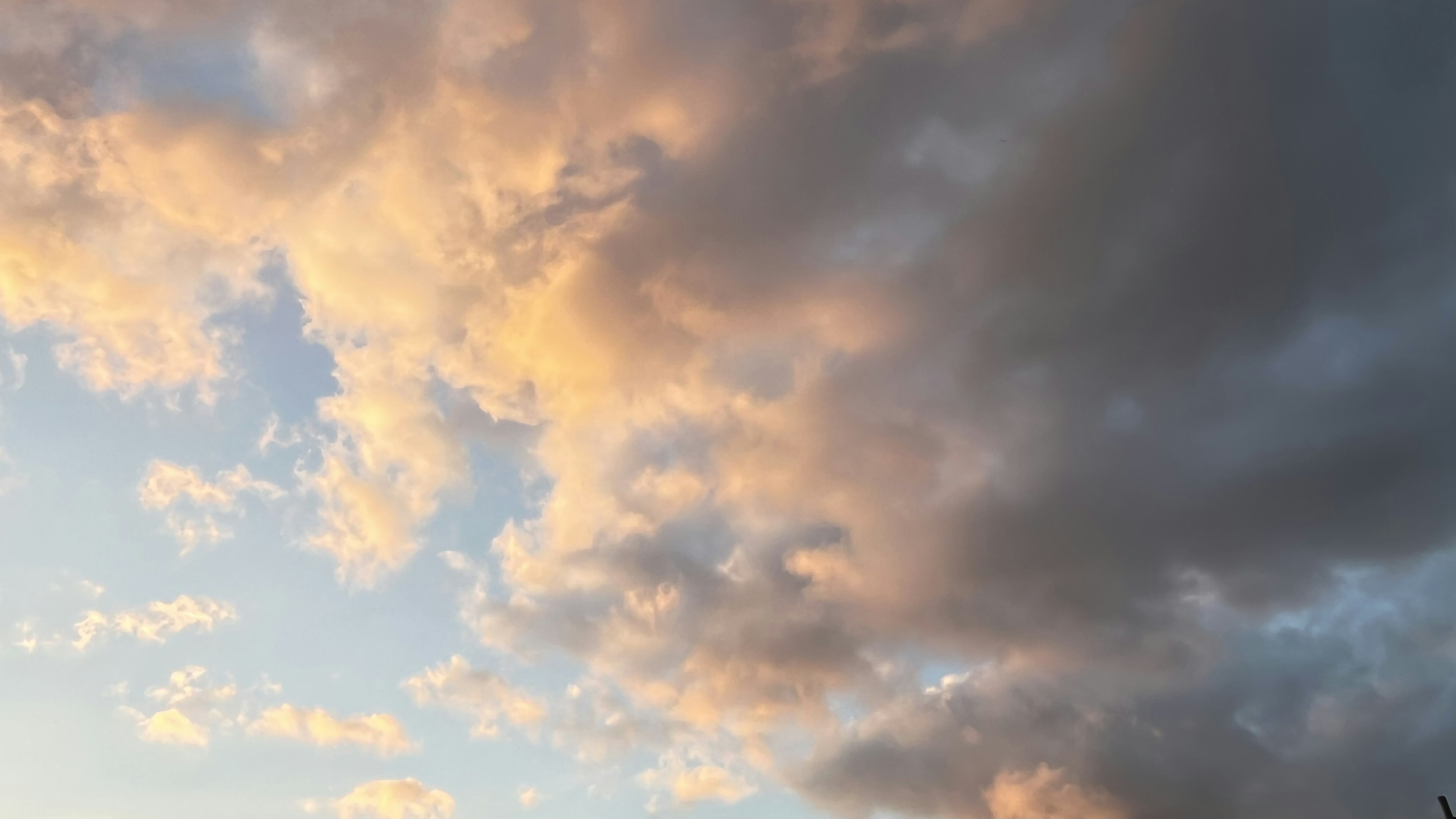 Beautiful contrast of blue sky and clouds