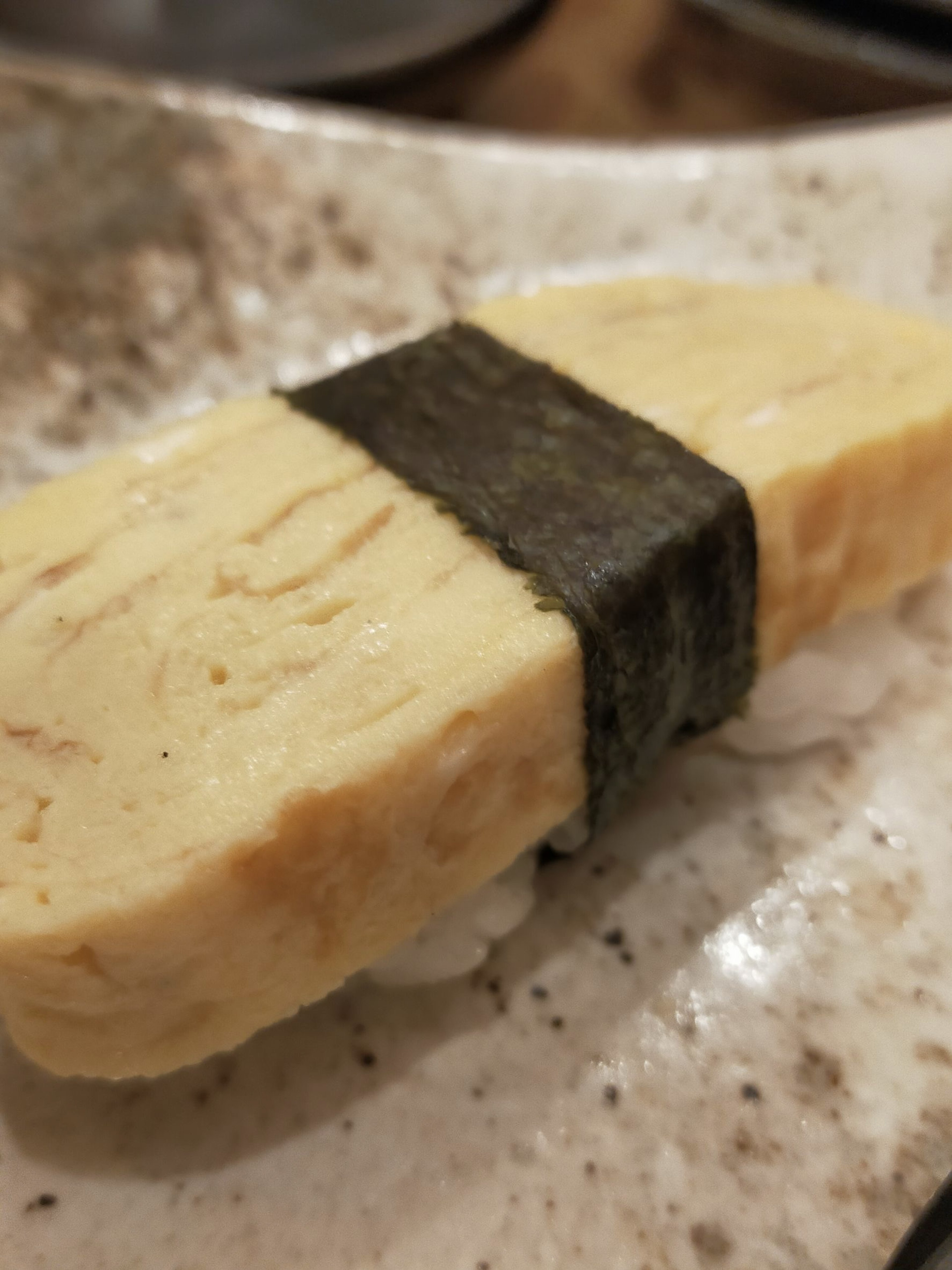 Beautiful Japanese omelette sushi wrapped in seaweed