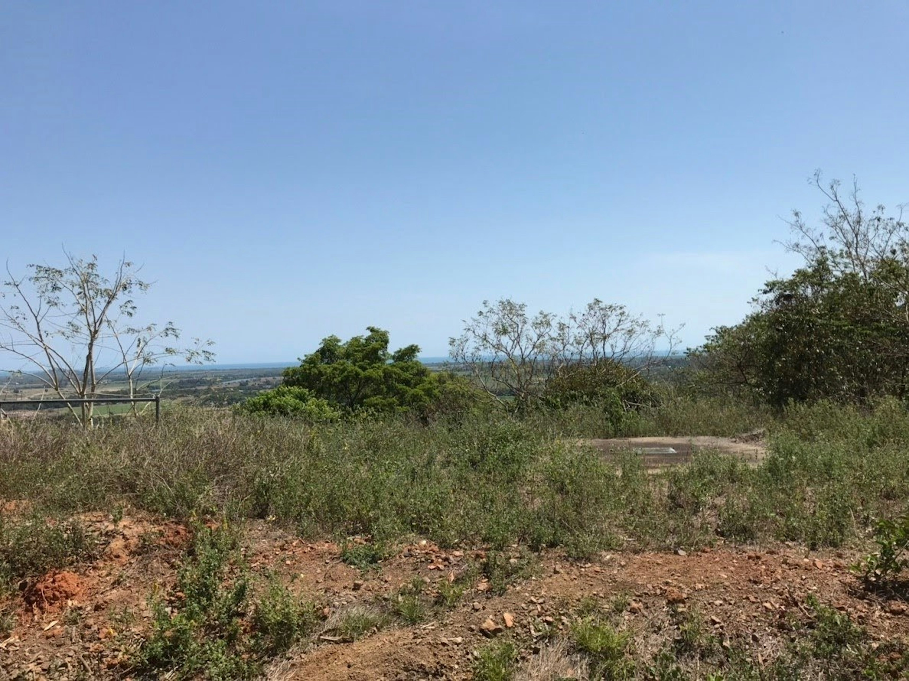 Hilly landscape with greenery and clear blue sky