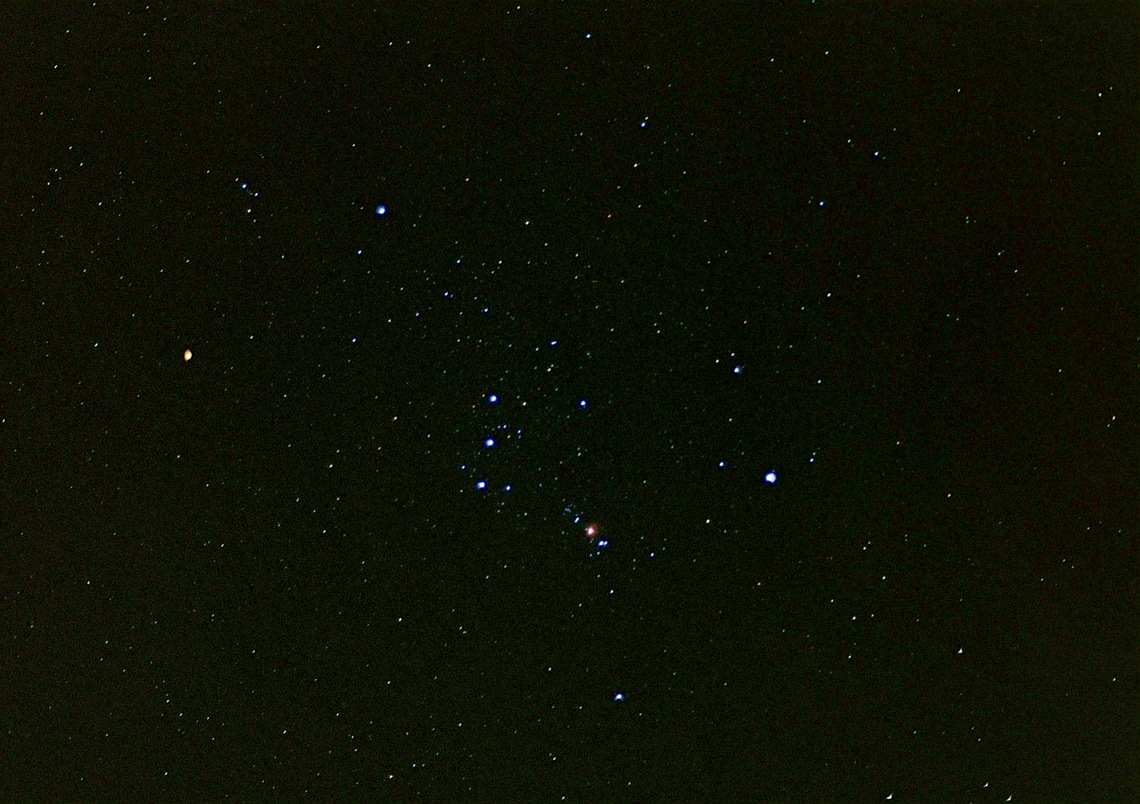 Un hermoso grupo de estrellas esparcidas por el cielo nocturno