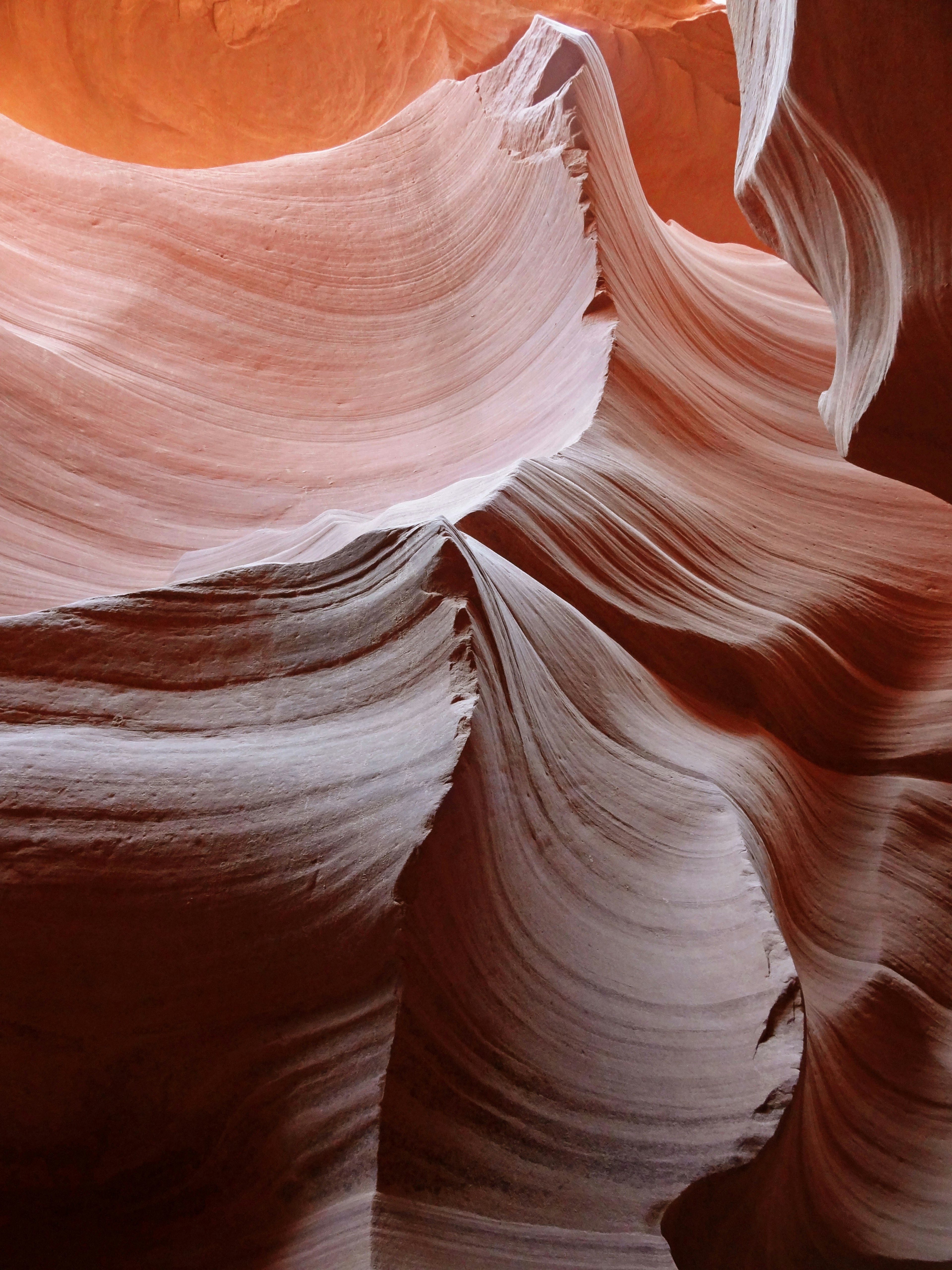 Couches de roche lisses et teintes chaudes du canyon Antelope