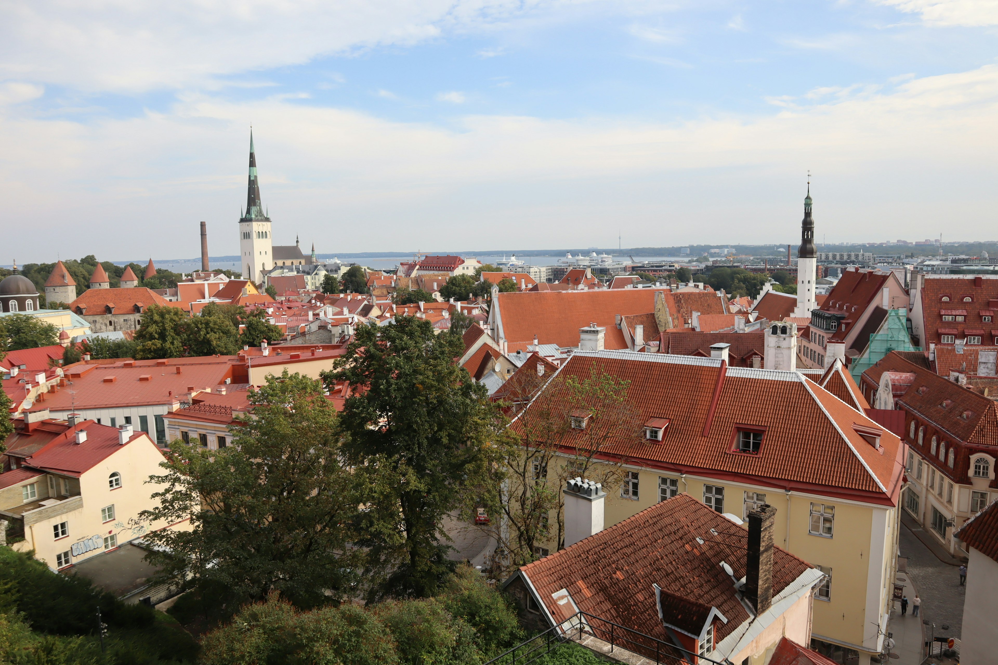 View of Tallinn's Old Town rooftops and towers