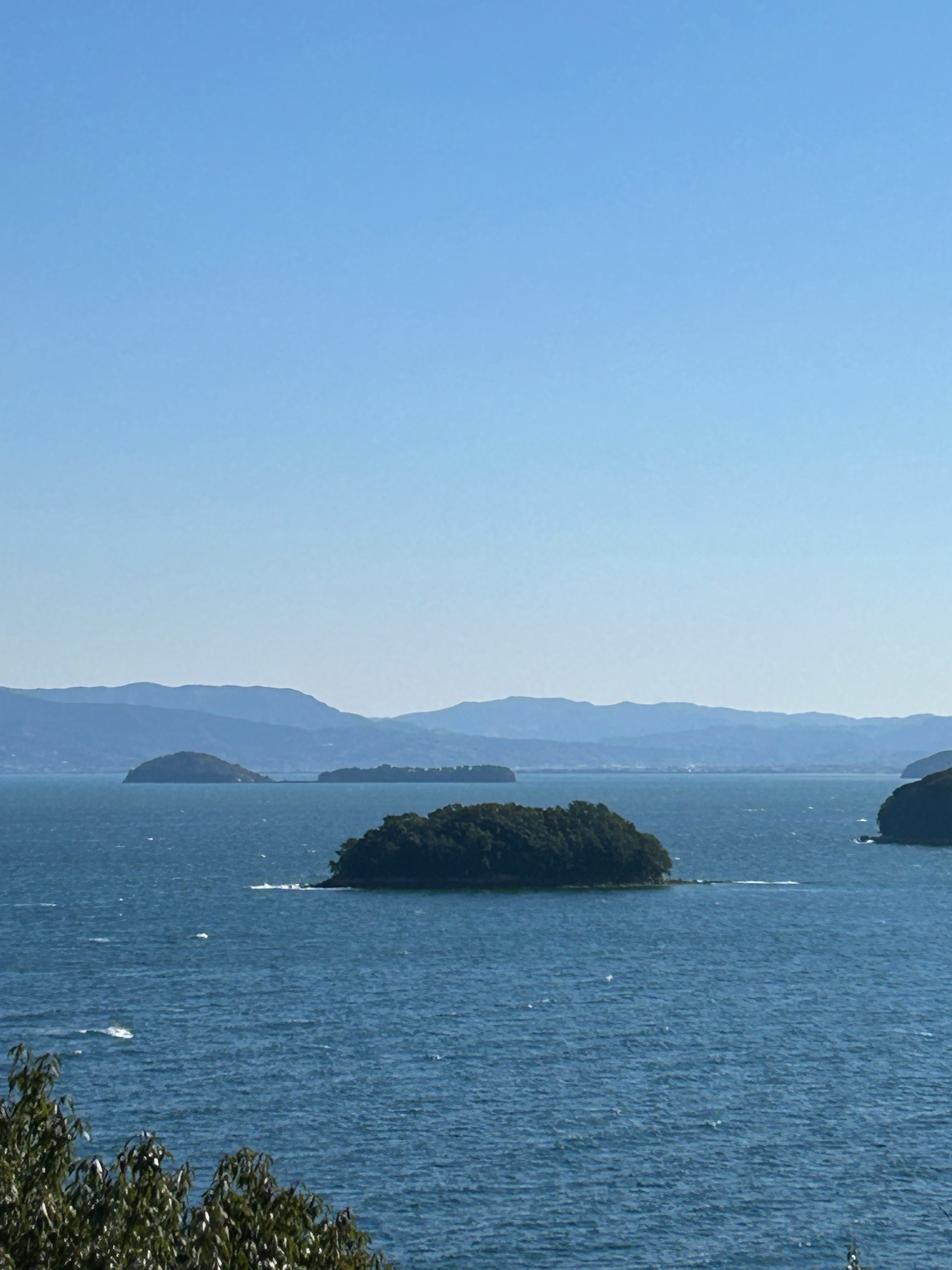 Scenic view of calm sea with small islands