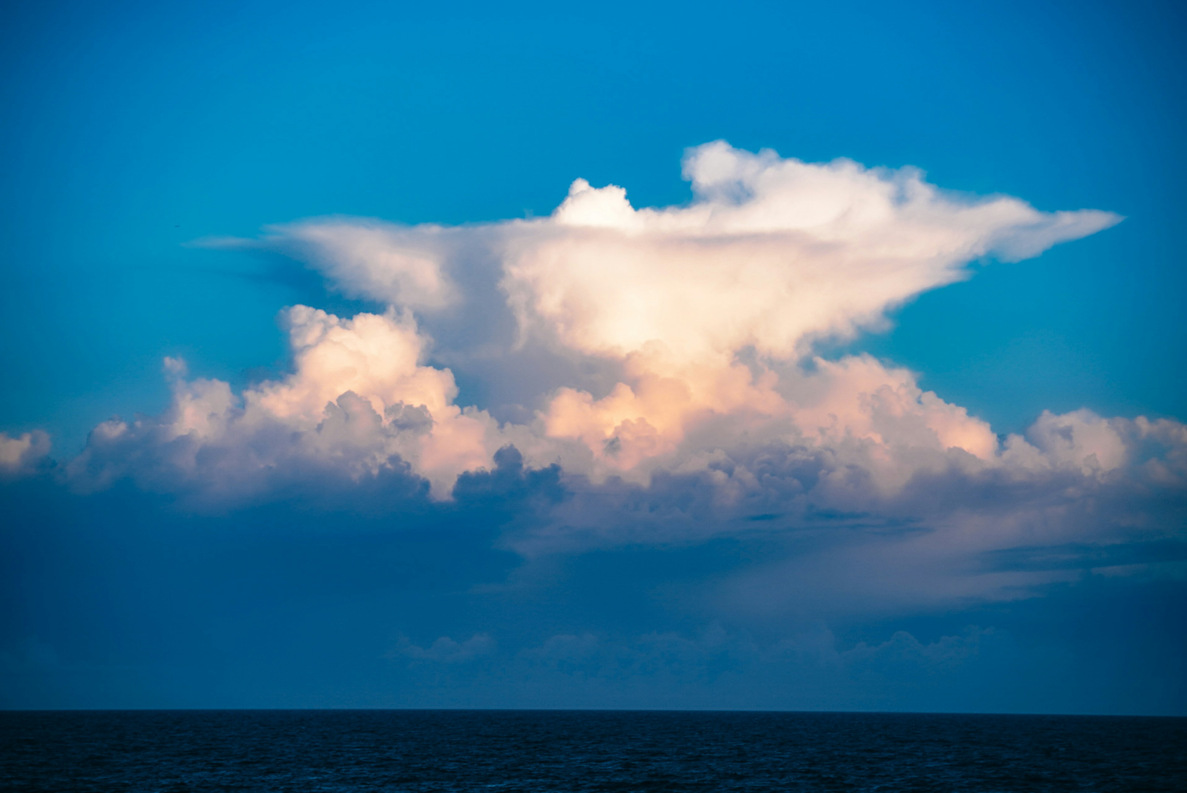 青空の下に広がる美しい雲の形