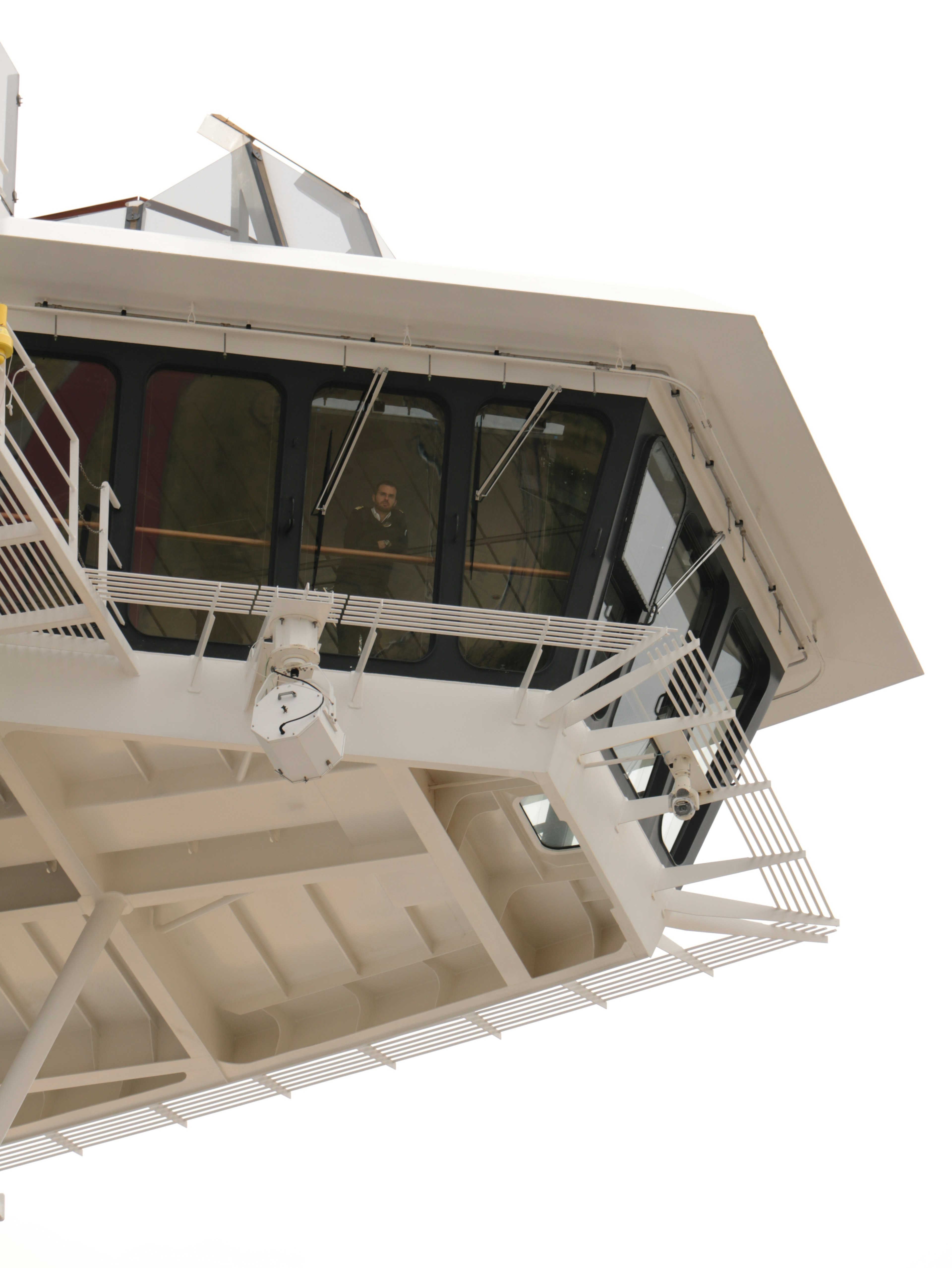 Top view of a crane operator cabin