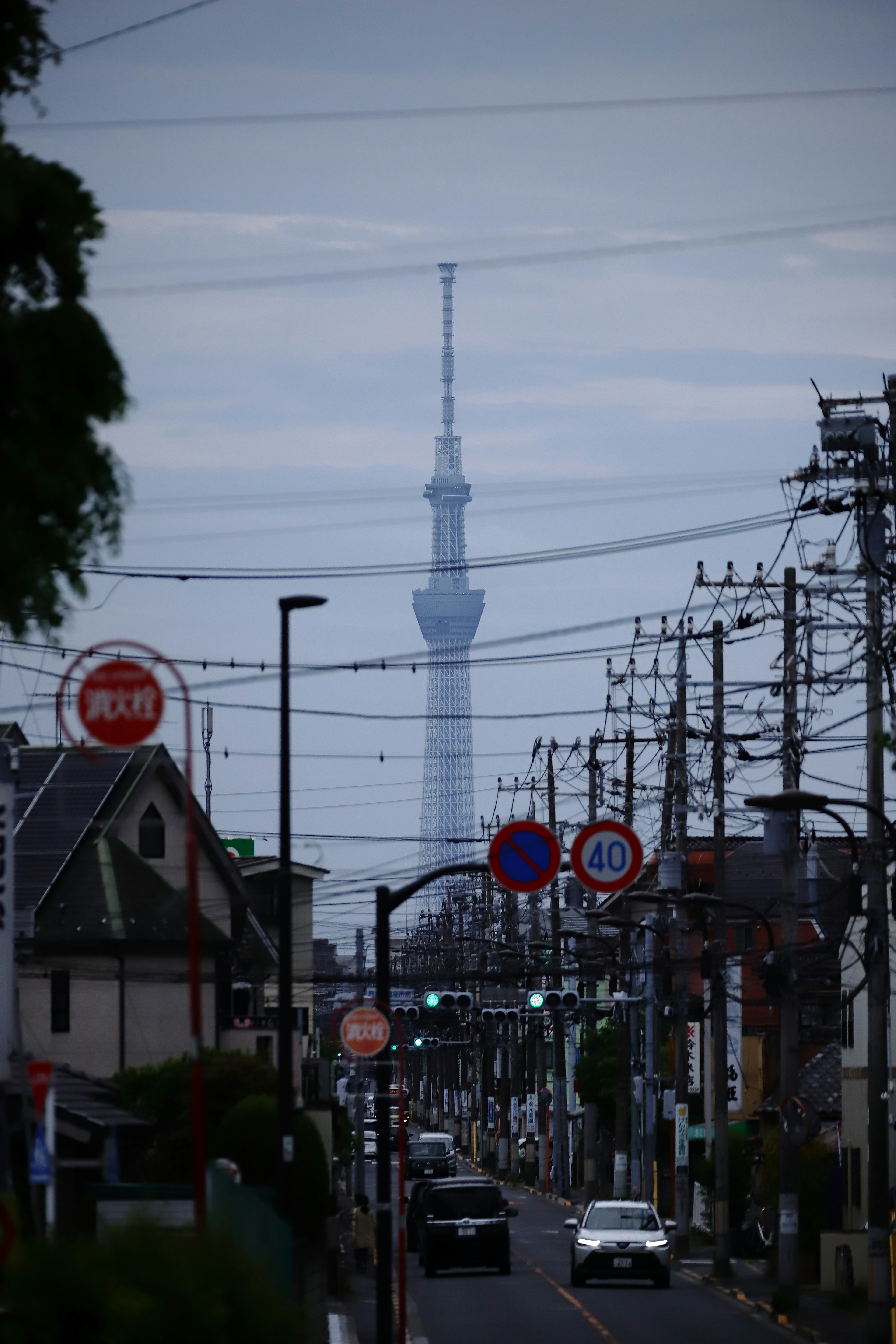 遠處可見東京晴空塔的城市風景