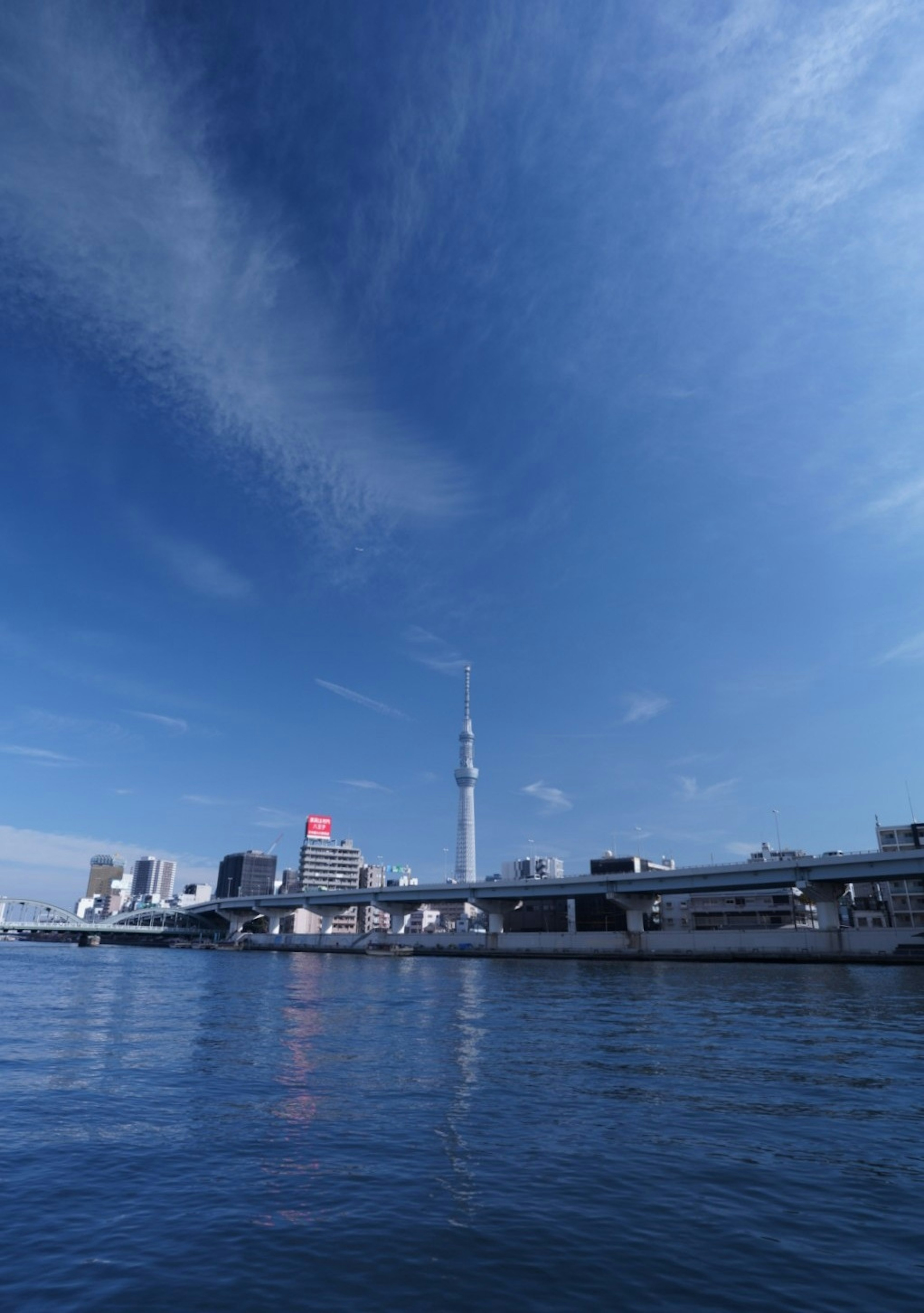 Tokyo Skytree se tenant sous un ciel bleu dans un paysage de Tokyo