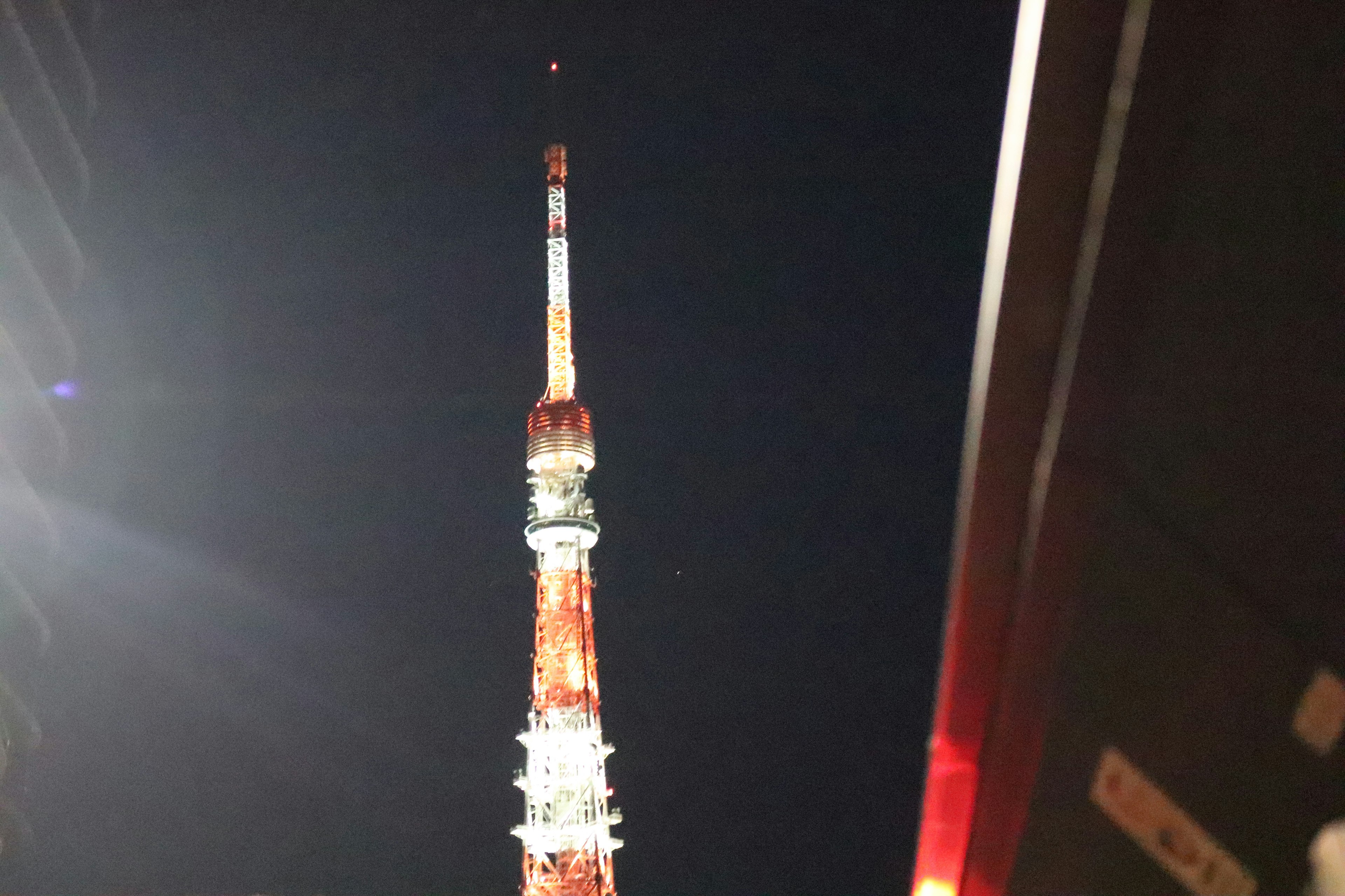 東京タワーの夜景が美しく照らされている