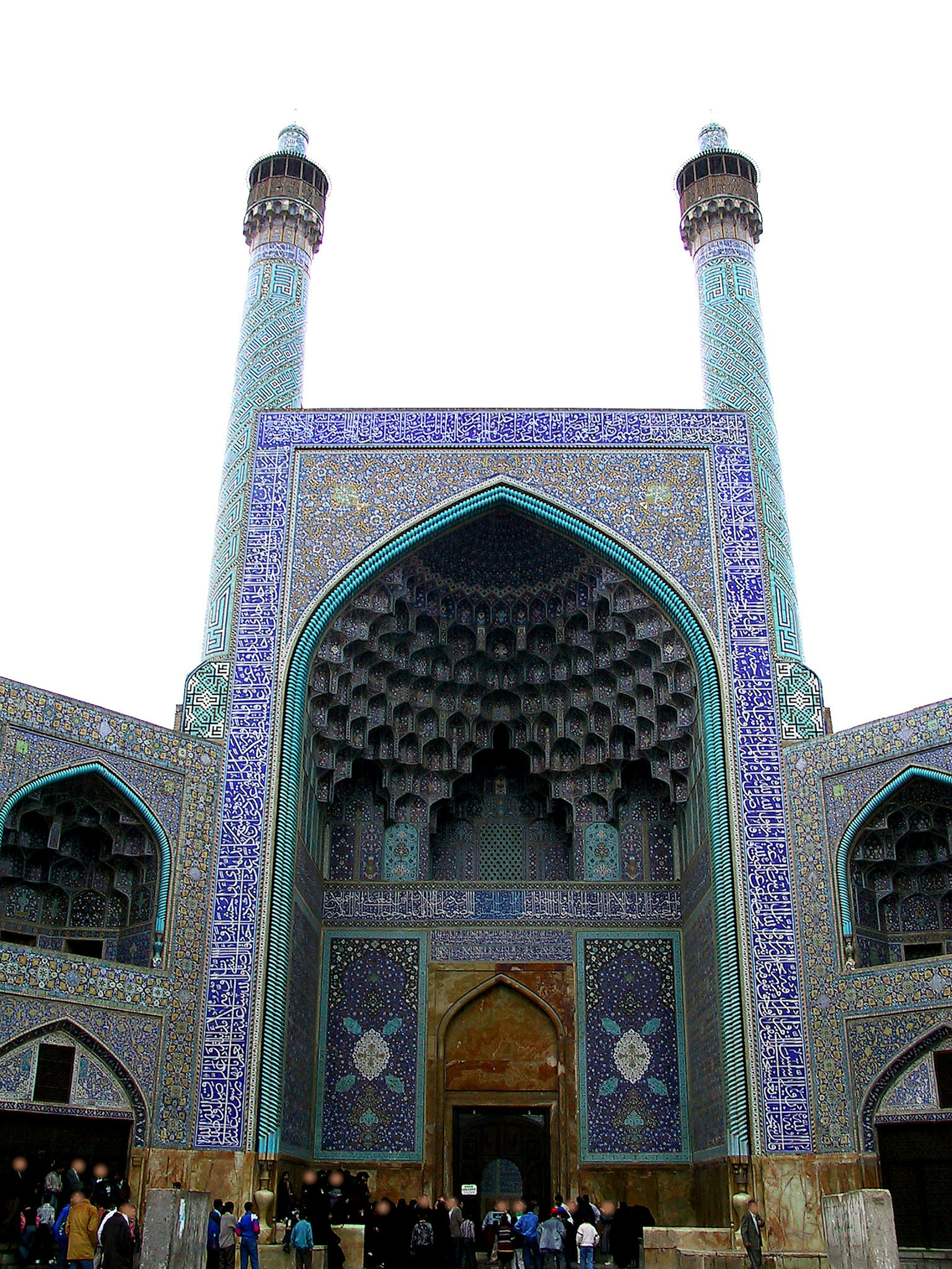 Der schöne Eingang der Sheikh Lotfollah Moschee in Isfahan Iran wird dargestellt