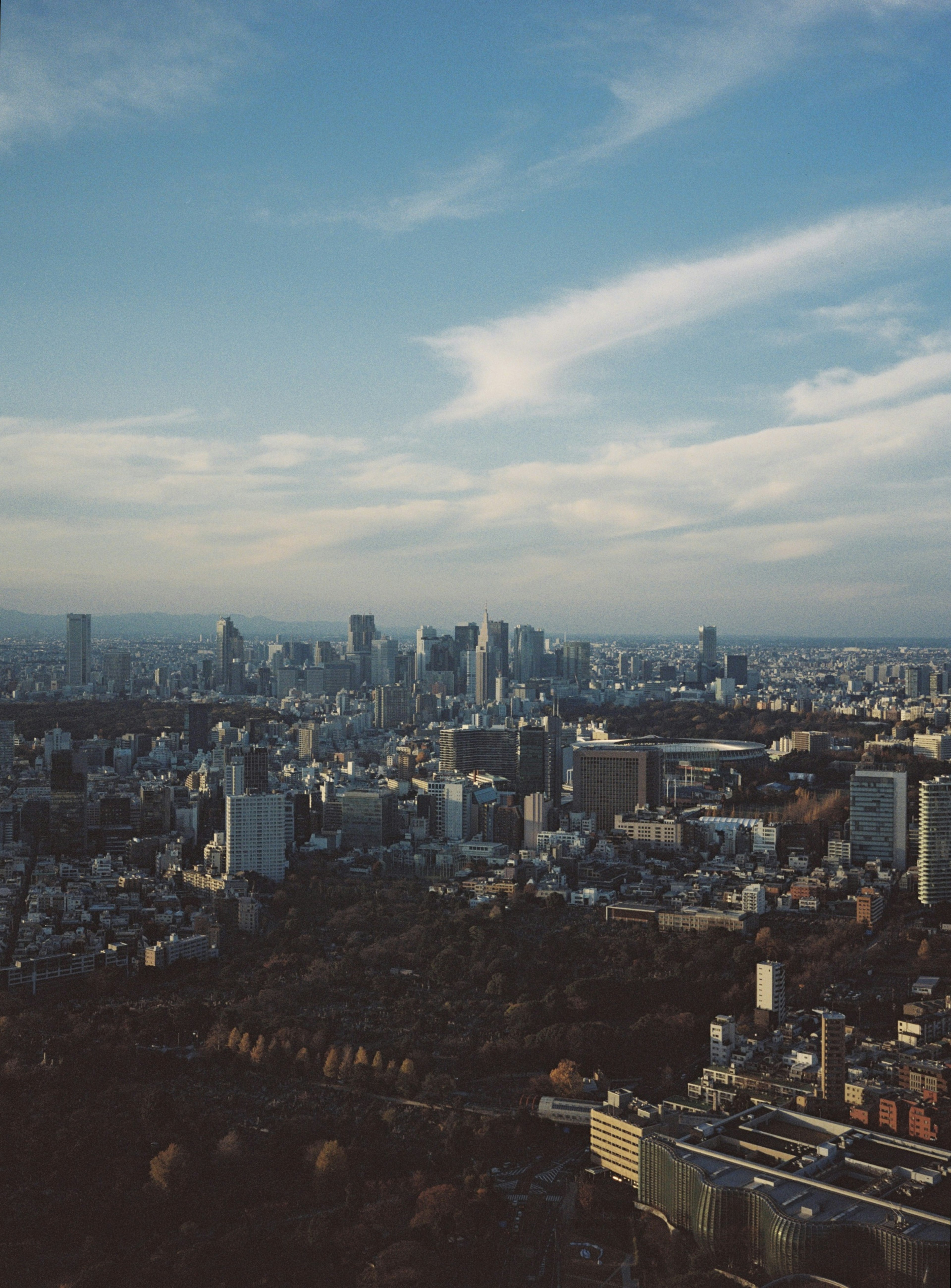 都市の高層ビルと青空の風景