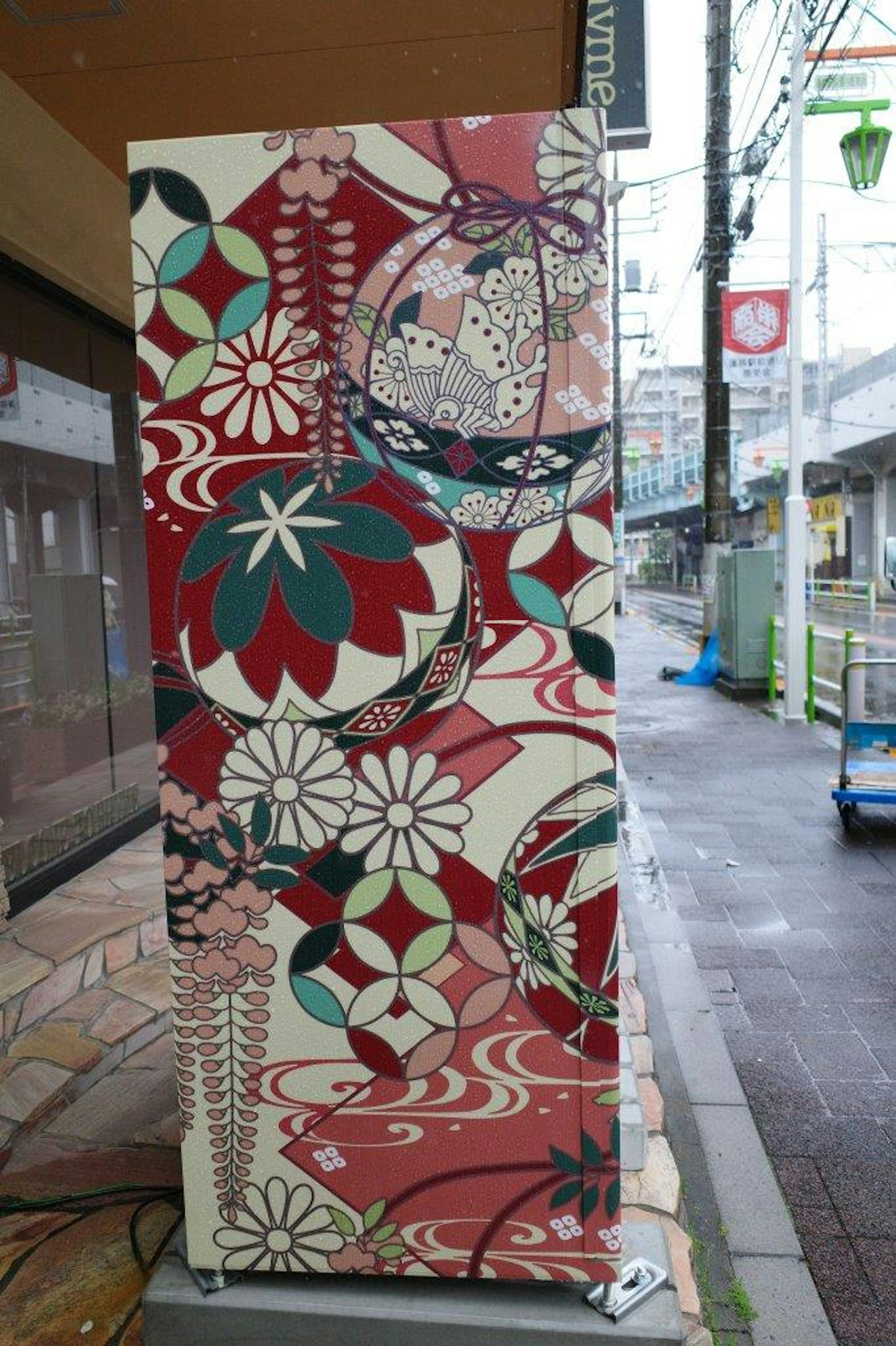 Decorative wall featuring colorful floral patterns and motifs