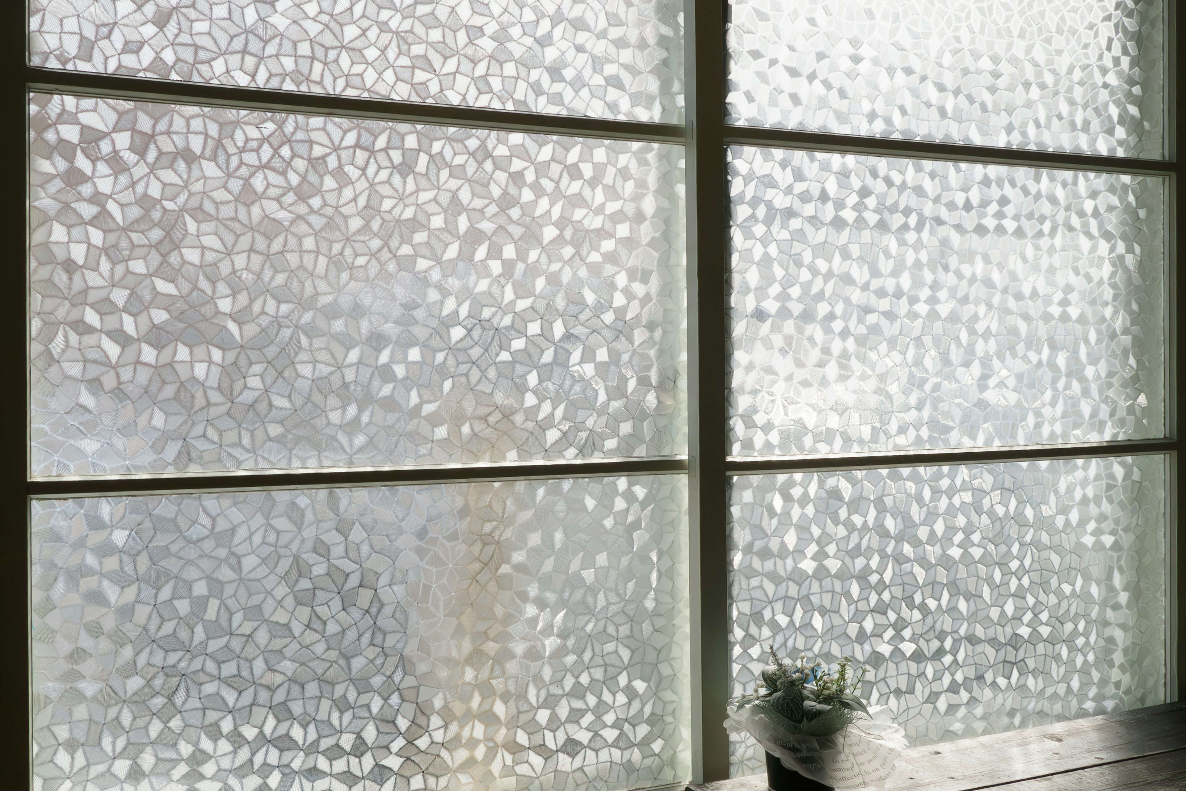 Scene of soft light through a frosted glass window