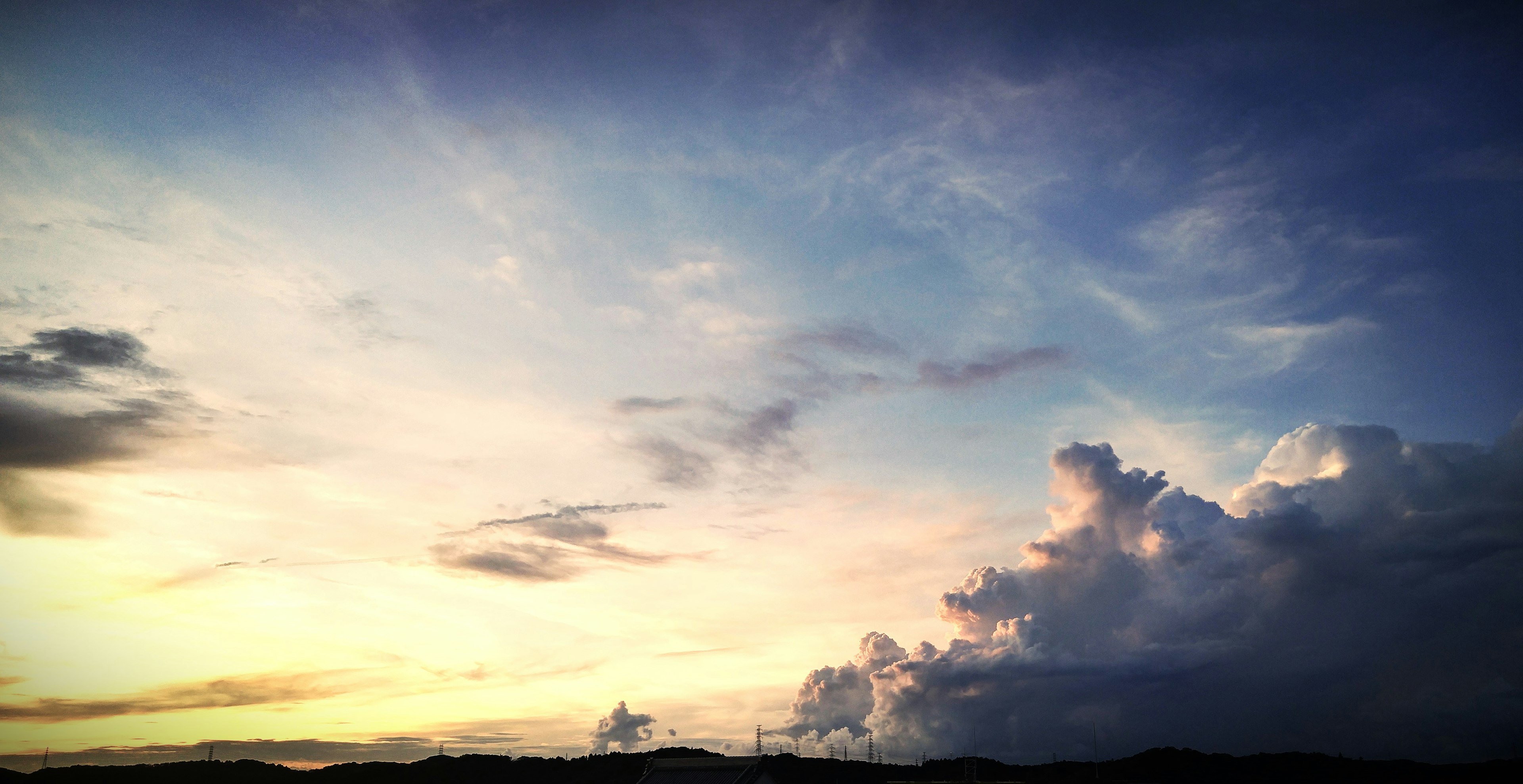 Beautiful sunset sky with clouds